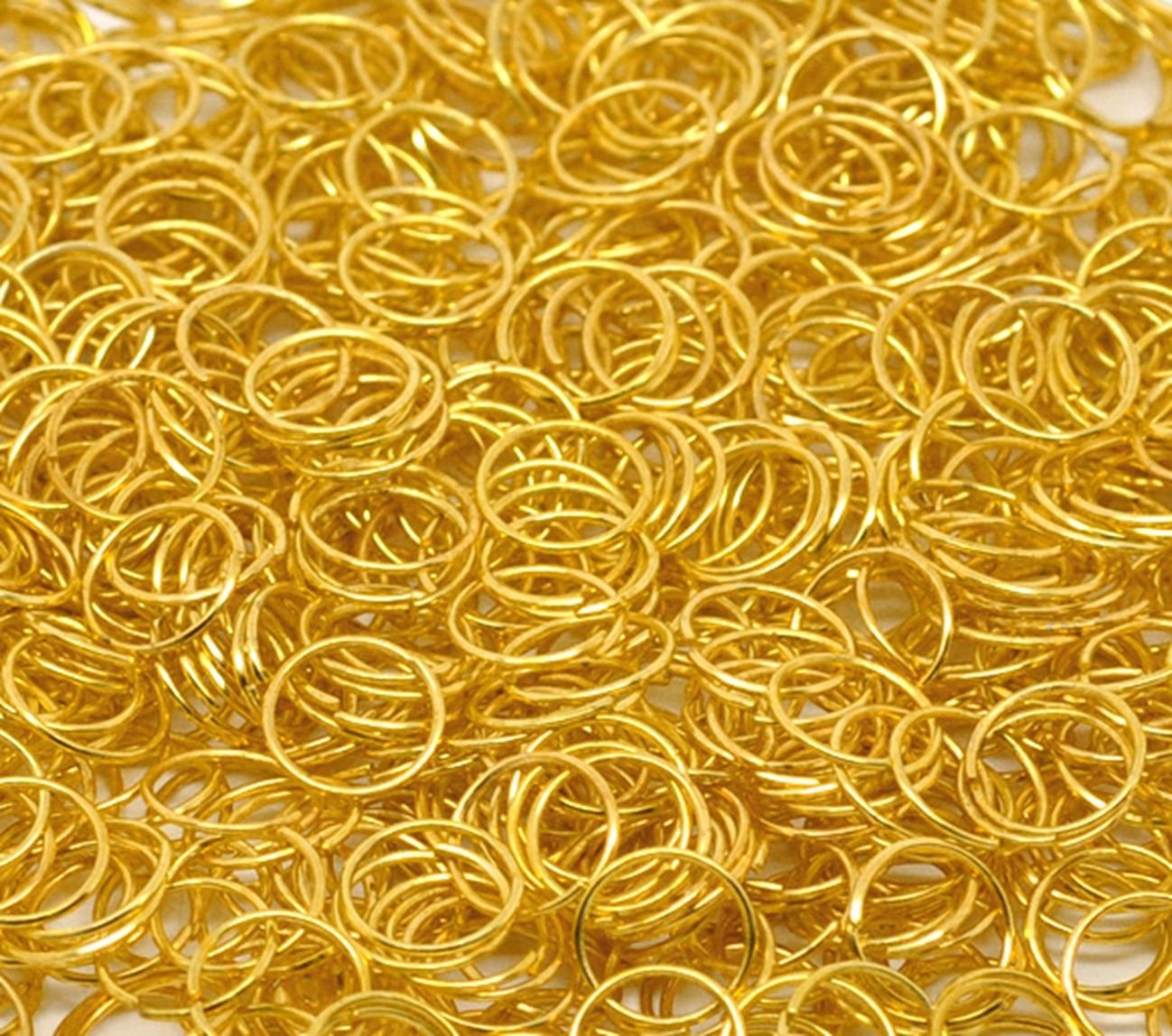Qpsupplies Gold Plated 400 X Open 10Mm Jump Rings Connectors Findings For Jewellery Crafts (Gold Plated)