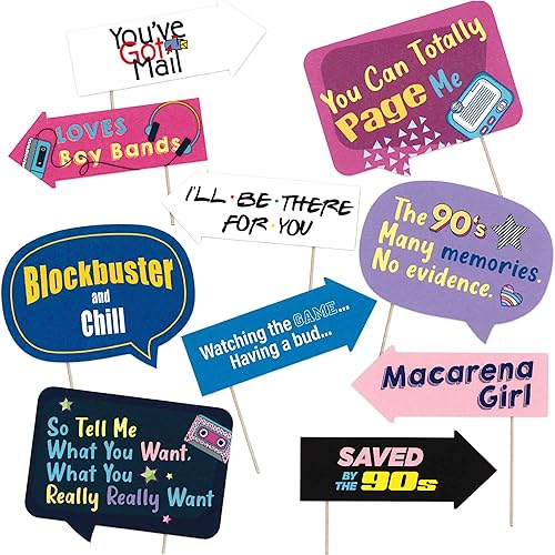 Miniatura 1 de Divertidos accesorios para cabina de fotos de los años 90, decoraciones de fiesta temática de fiesta de estilo retro de los años 90, suministros de