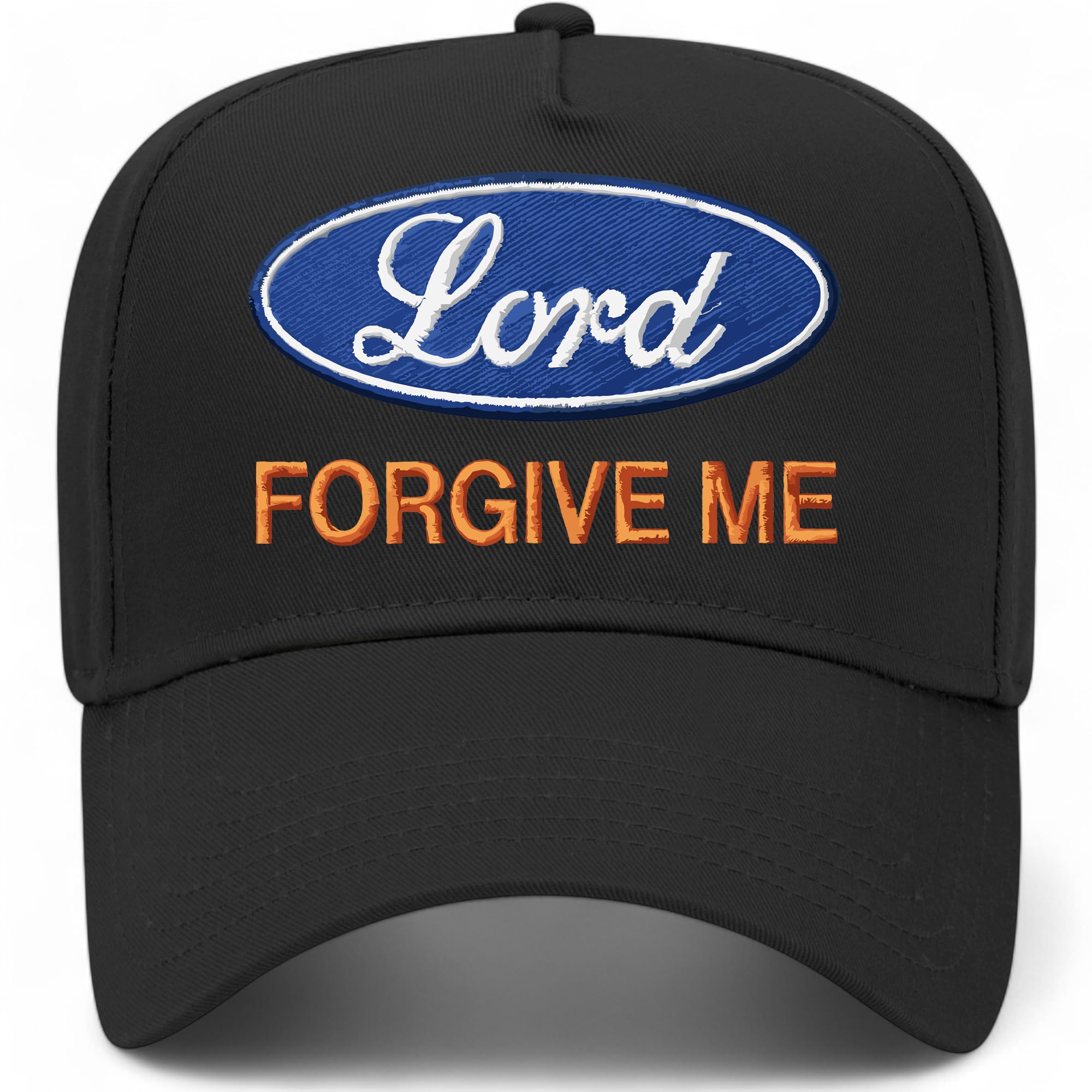 Lord Forgive Me Oval Hat | Premium Vintage Trucker Hat with Adjustable Snapback for Men and Women