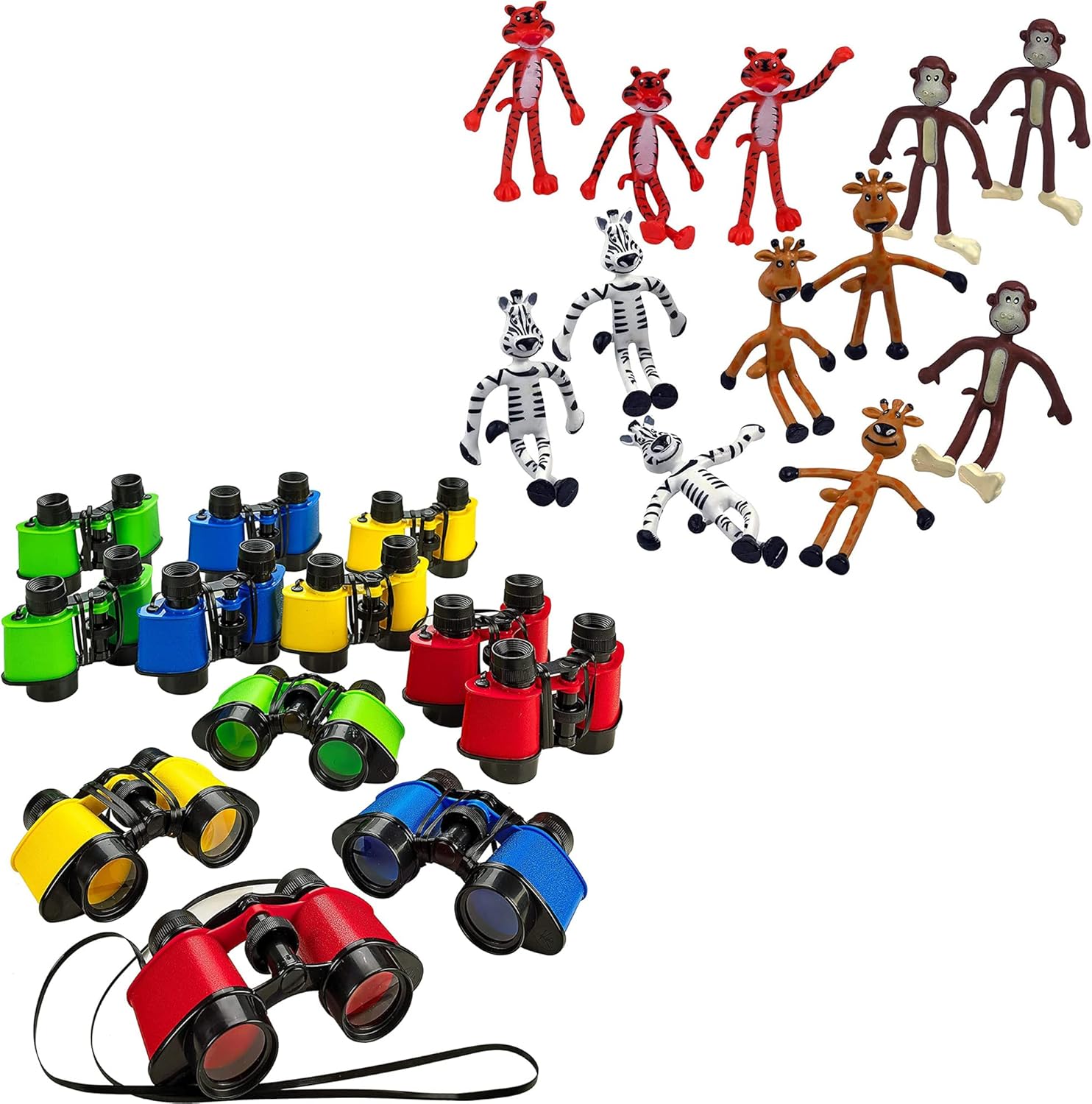 Kicko Bendable Toys 12 Pack 4 Inch Assorted Zoo Animals