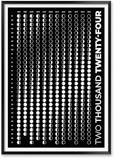 2024 Moon Calendar for Living Room, Vertical Wall Calendar with Phases of Moon for 2024