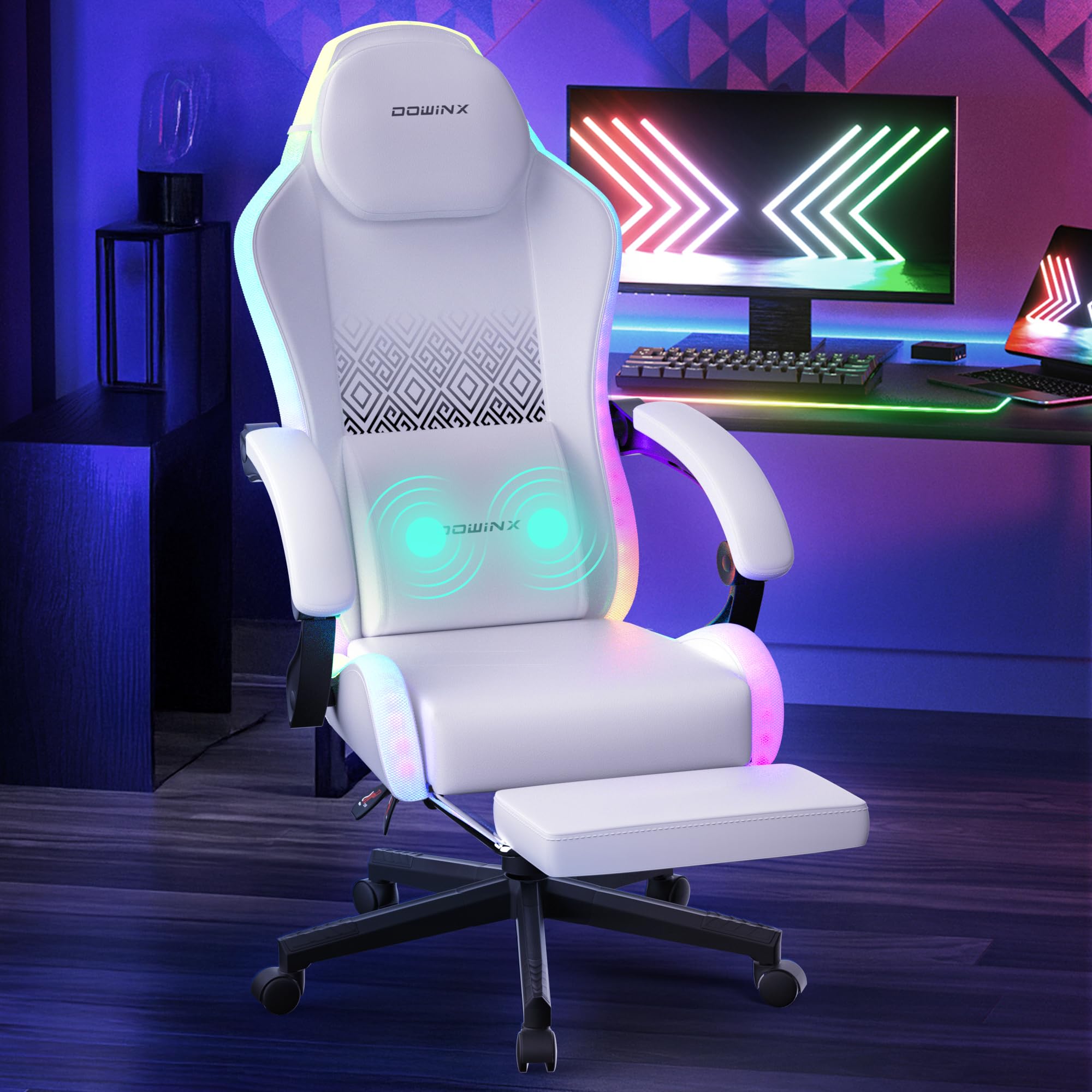 Rgb Lights Cool Cheap Gaming Chairs Led Gaming Chair Dowinx Gaming