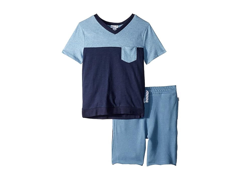 

Splendid Littles Color Block Pocket Tee Set (Toddler/Little Kids/Big Kids) (True Navy) Boy's Active Sets