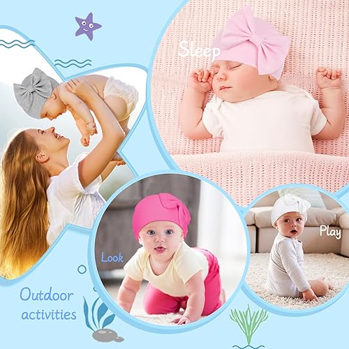 Miniatura 4 de Zando Gorros de bebé recién nacido, gorro suave lindo para bebés de 0 a 6 meses