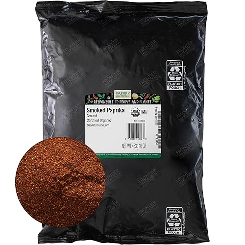 Frontier Co-op Bolsa a granel de pimentón ahumado molido orgánico de 3 libras - Condimento en polvo de pimentón español - Suministro para