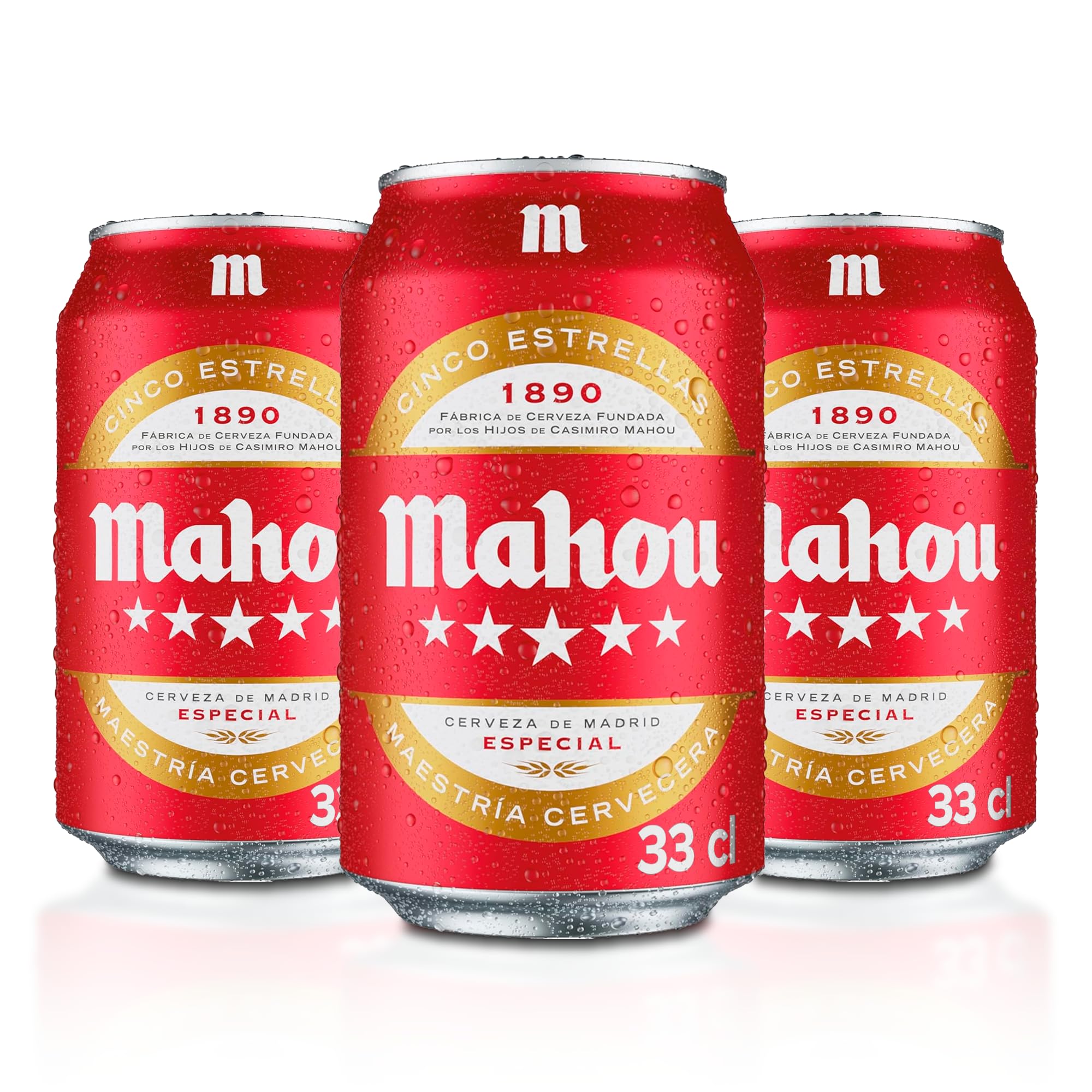 Bier Mahou 5 Sterne 28x33cl Pack 28 Dosen