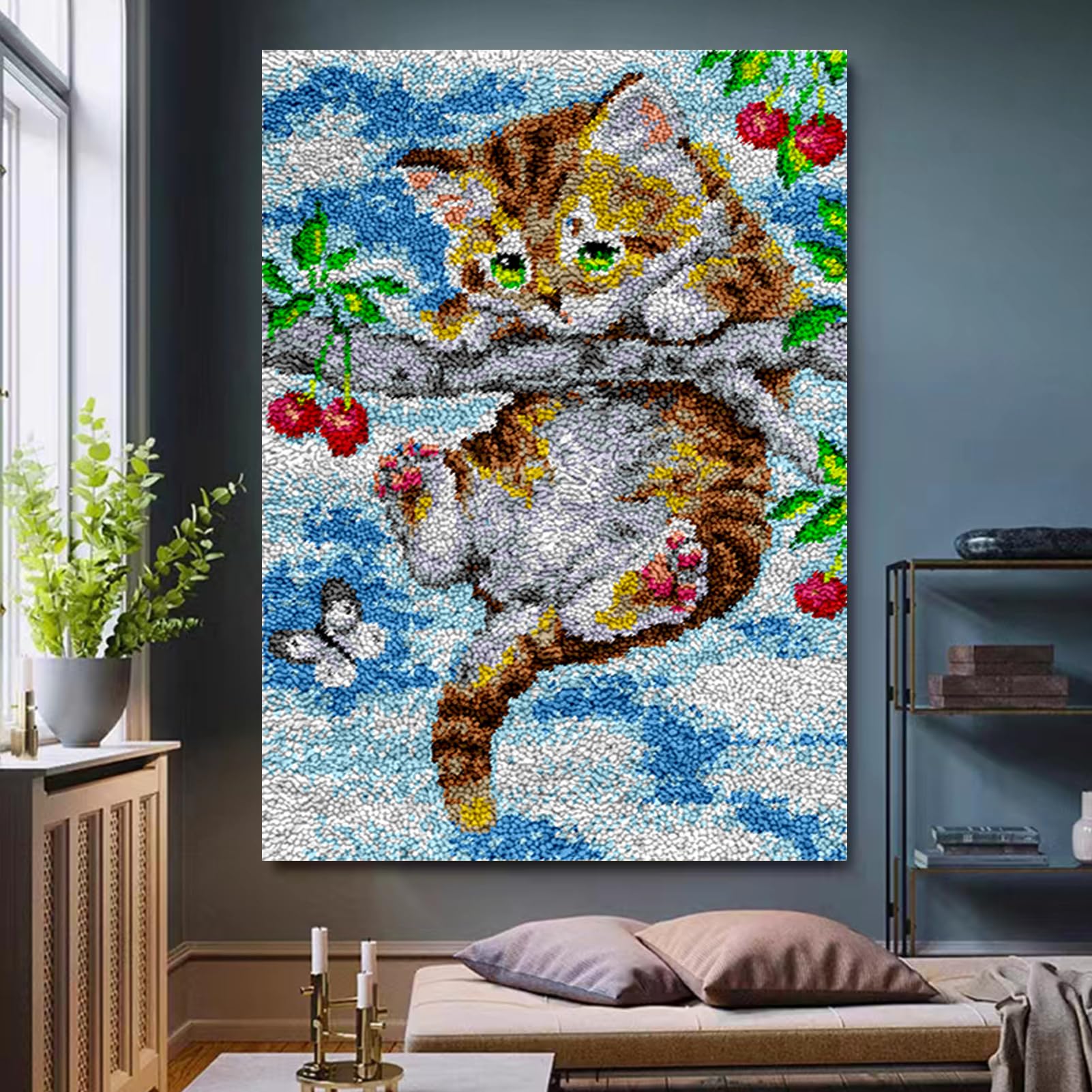 DIY Knüpfset Winterdorf – Teppich Knüpfen Für Erwachsene & Anfänger, 21x29 Zoll (ca. 55x75 Cm)