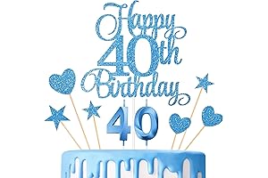 40th Birthday Candles for Men: Celebrate with Blue Sparkle