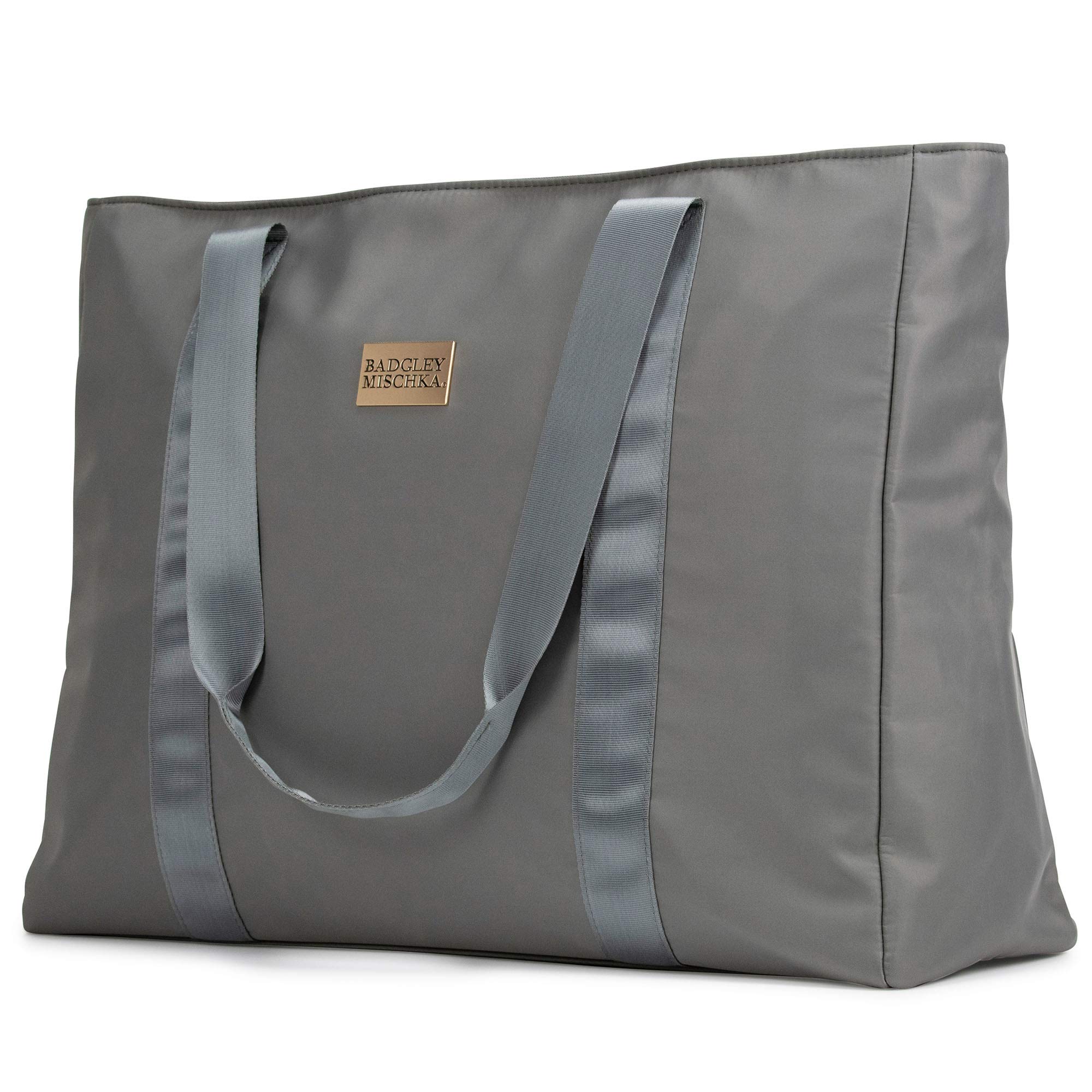 Nylon Travel Tote Weekender Badgley Mischka gris ligero 8