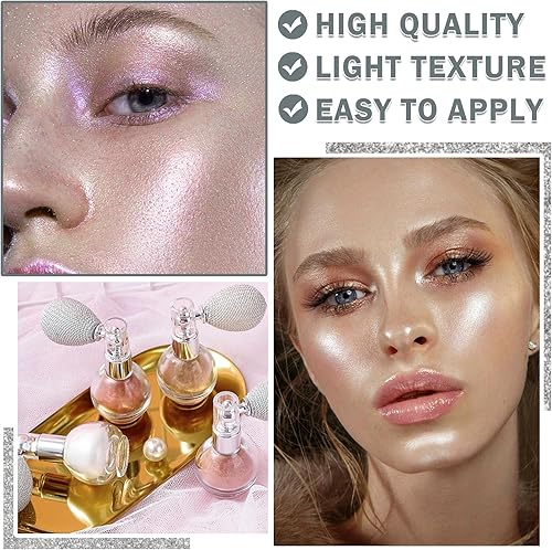 Miniatura 4 de Spray de purpurina corporal plateada para el cuerpo iluminador de brillo corporal spray de purpurina en polvo para ropa cabello y cuerpo iluminador