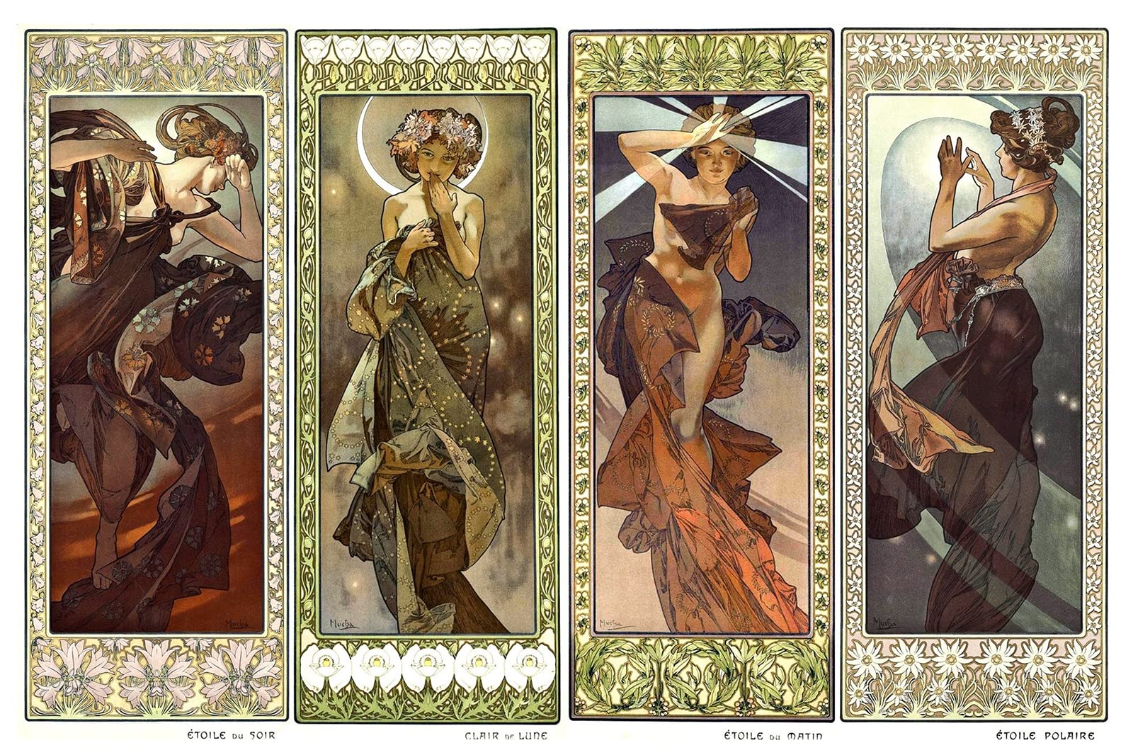 Alphonse Mucha アート作品 2点セット Amazon.com: Alphonse Mucha Prints - Set of 2 (11x14 Inches
