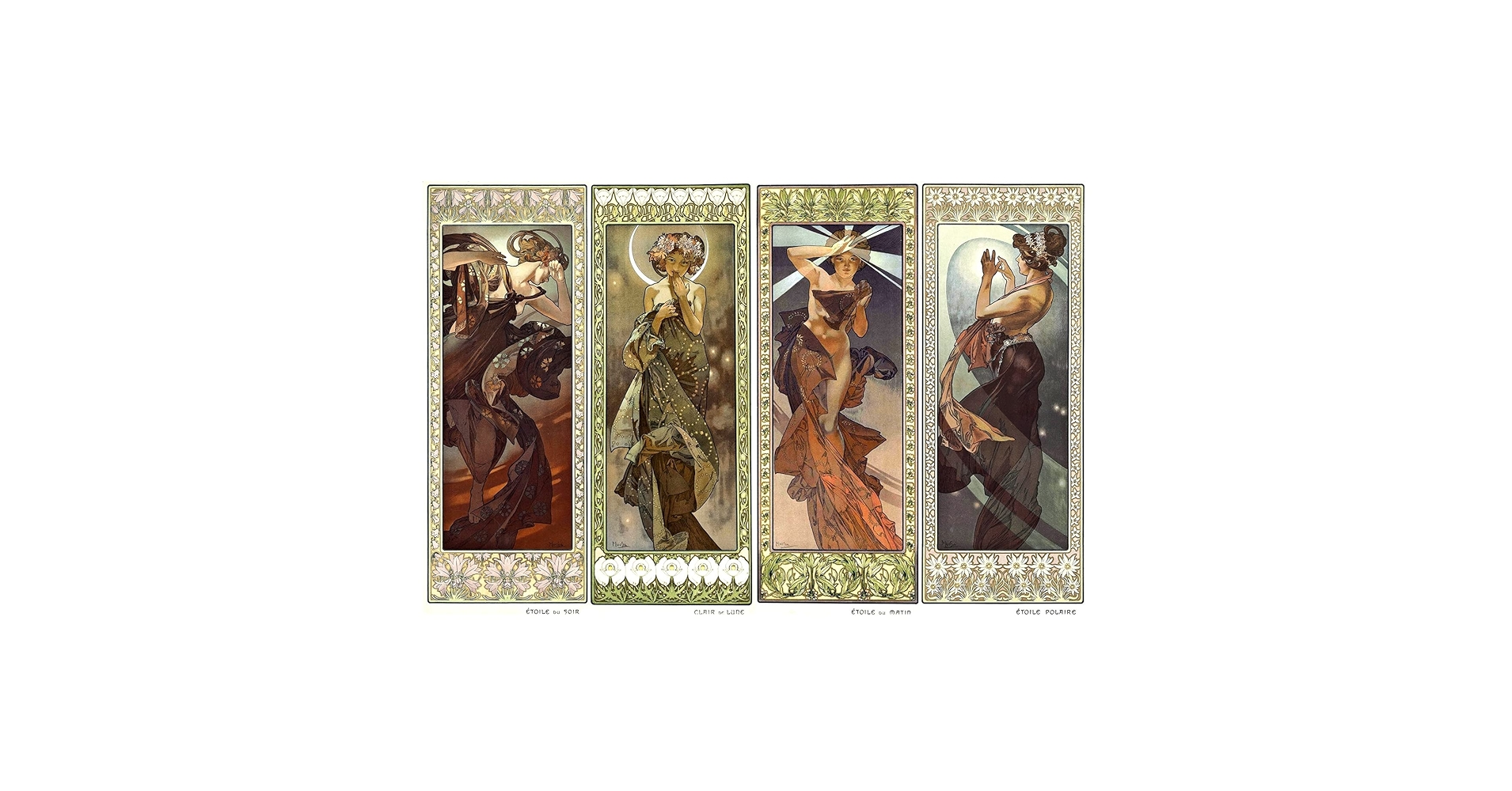 Alphonse Mucha アート作品 2点セット Amazon.com: Alphonse Mucha Prints - Set of 2 (11x14 Inches