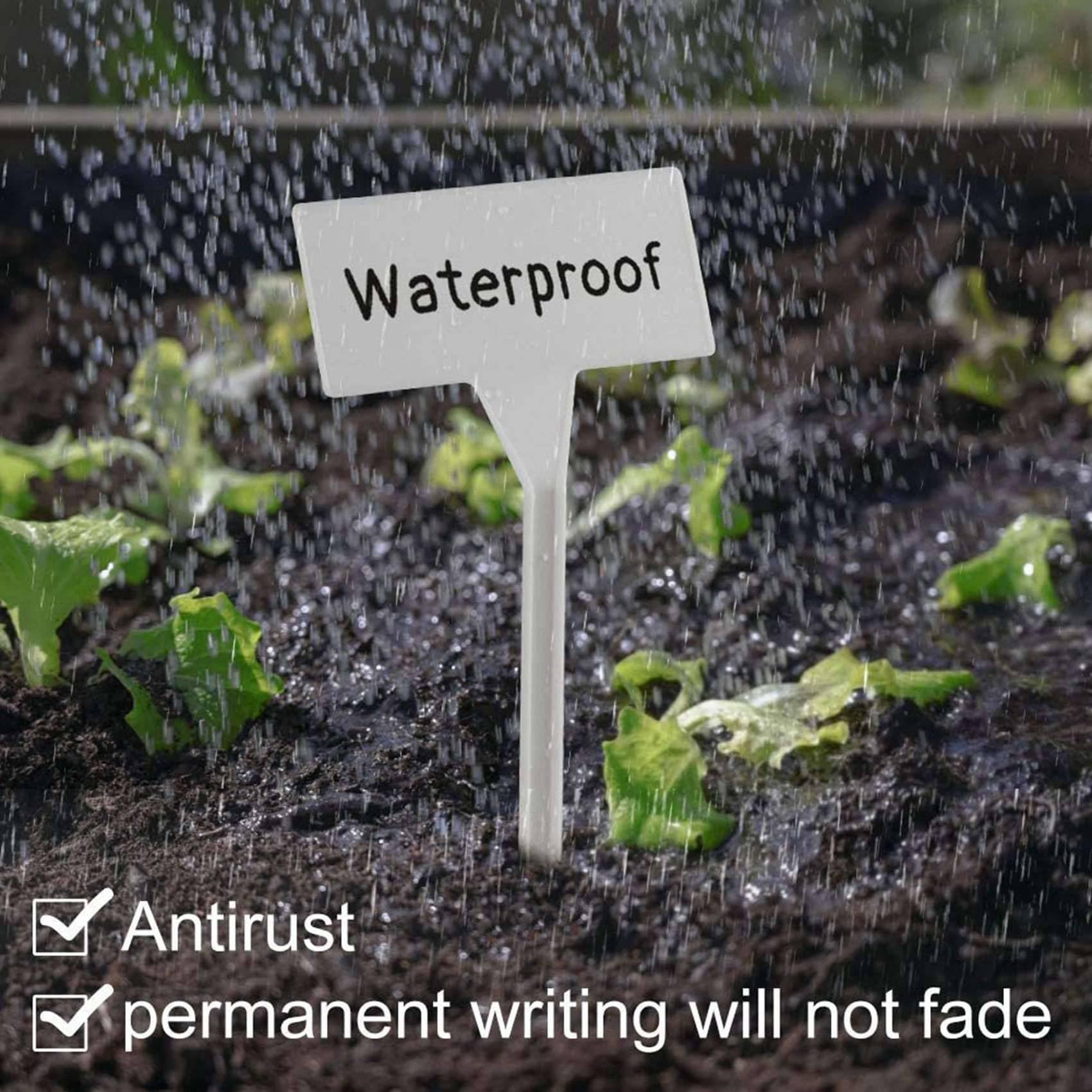 Etichetta per Piante da Esterno da 160 Pezzi, Etichette di Tipo T per Piante In Plastica Impermeabile, Pennarelli da Giardino Durevoli, Perfetti per e Fiori