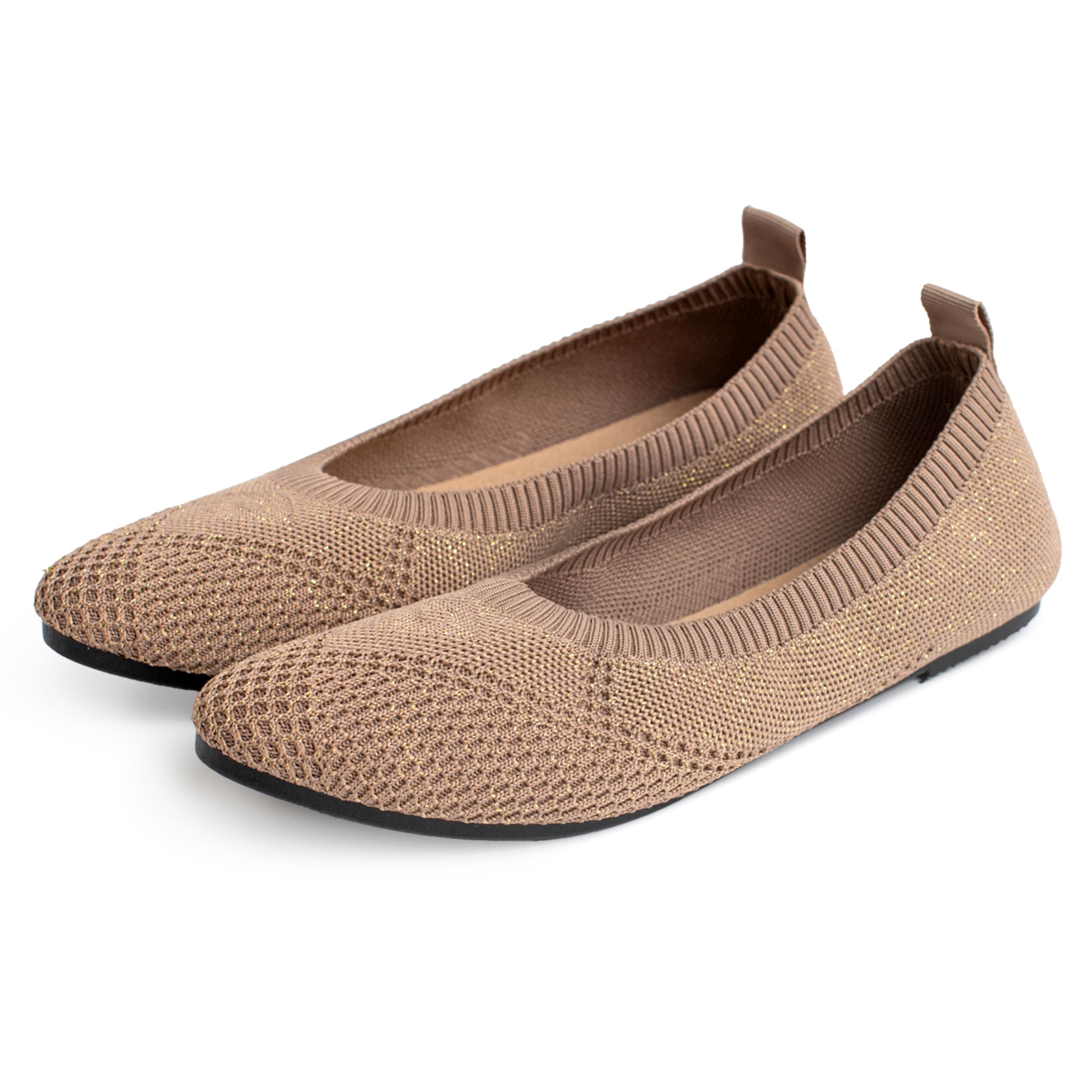 flâneur FASHIONWomen's Brown Ballet Flats - Round Toe, Comfortable & Breathable Casual Shoes for Women, Perfect for Walking & Formal Events