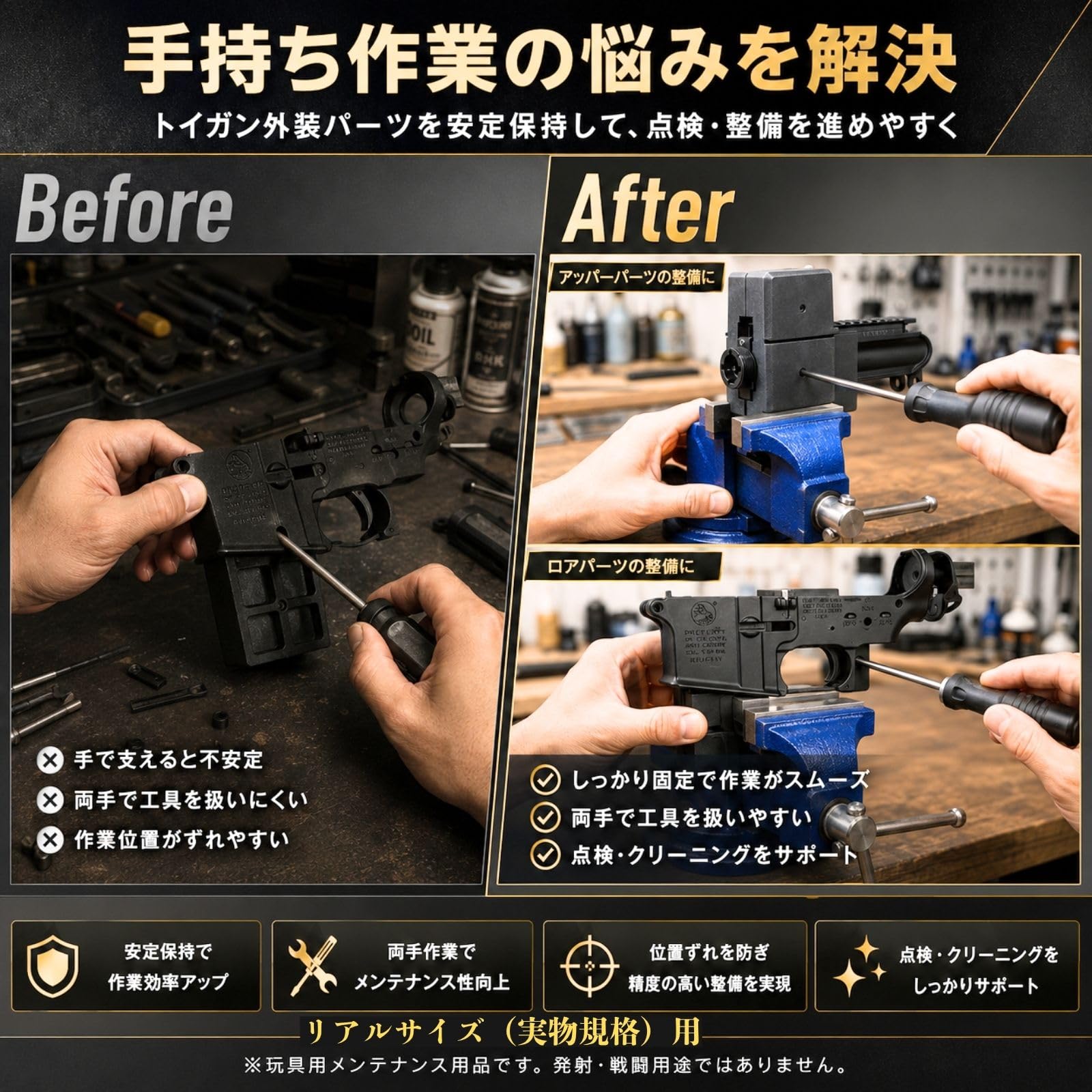 Amazon | バイス ブロック M4 AR15 HK416A5 固定工具 レシーバー