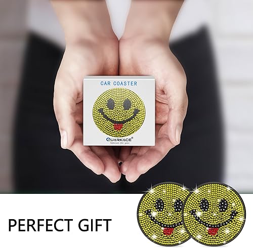 Miniatura 5 de Posavasos para automóvil, bonitos portavasos para automóvil, accesorios de automóvil brillantes para mujer, hechos a mano con diamantes de