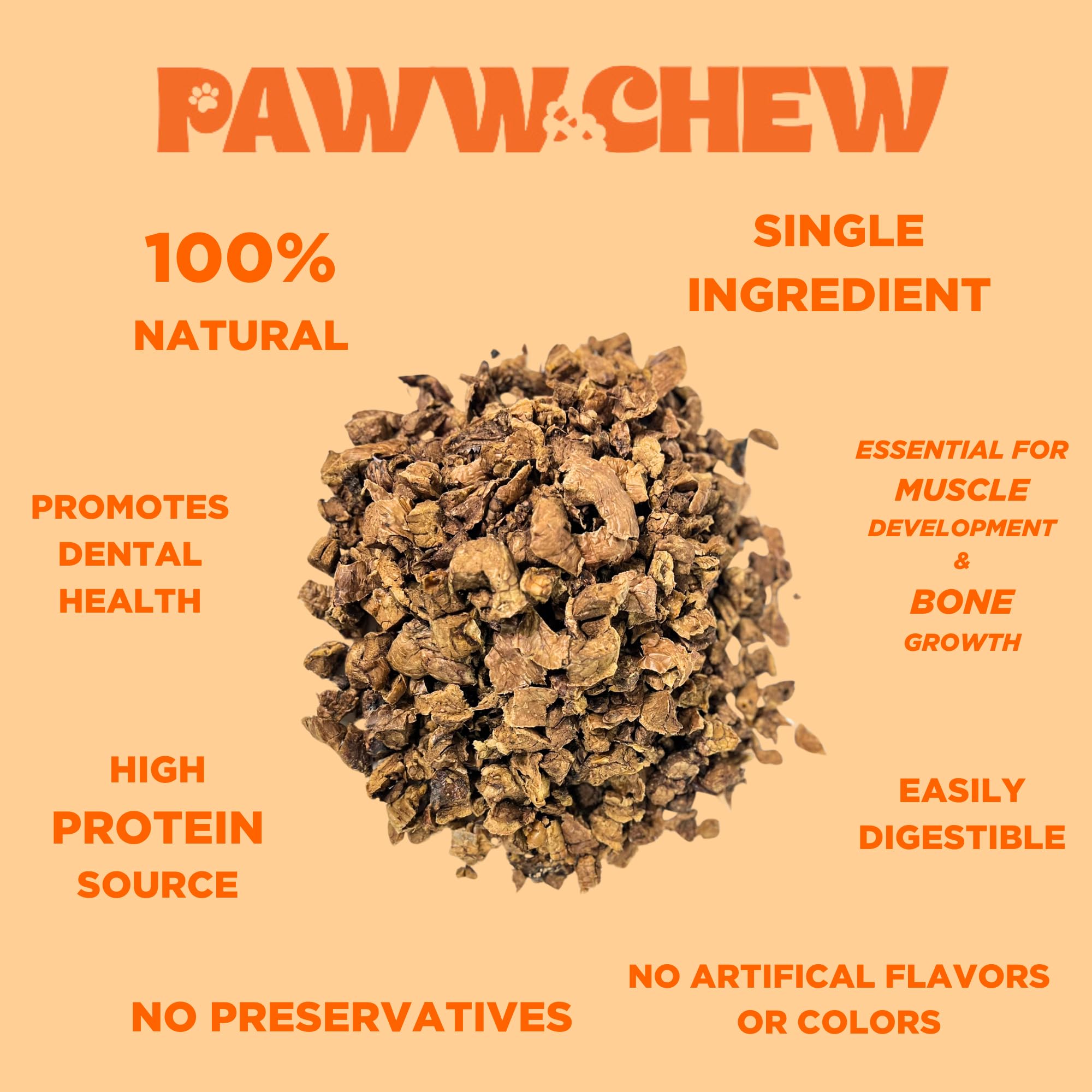 PAWW CHEW Beef Lung Dog Treats - 100% Natural, Single Ingredient, (1 Pound) Made in The USA, Dried & Dehydrated, High Protein, High Value Dog Training Treats, Grain Free, Low-Odor Free for All Breeds - image 7