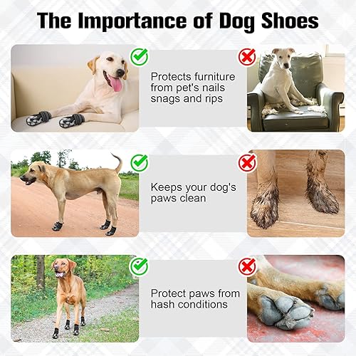 Miniatura 5 de BEAUTYZOO Botas protectoras de patas para perros medianos y grandes, zapatos de malla transpirable para pavimento caliente, botines para perros con