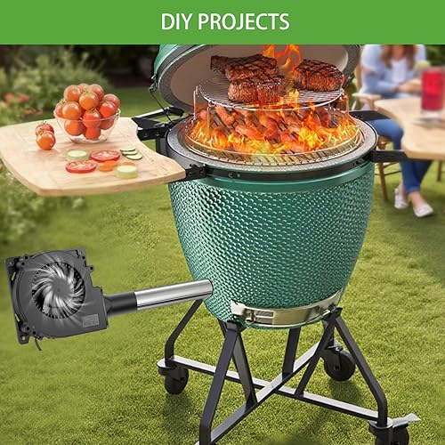 Miniatura 6 de Ventilador eléctrico pequeño de 4.724 in x 1.260 in para barbacoa de 12 V con controlador para soplador de aire de jaula de ardilla, ventilación de