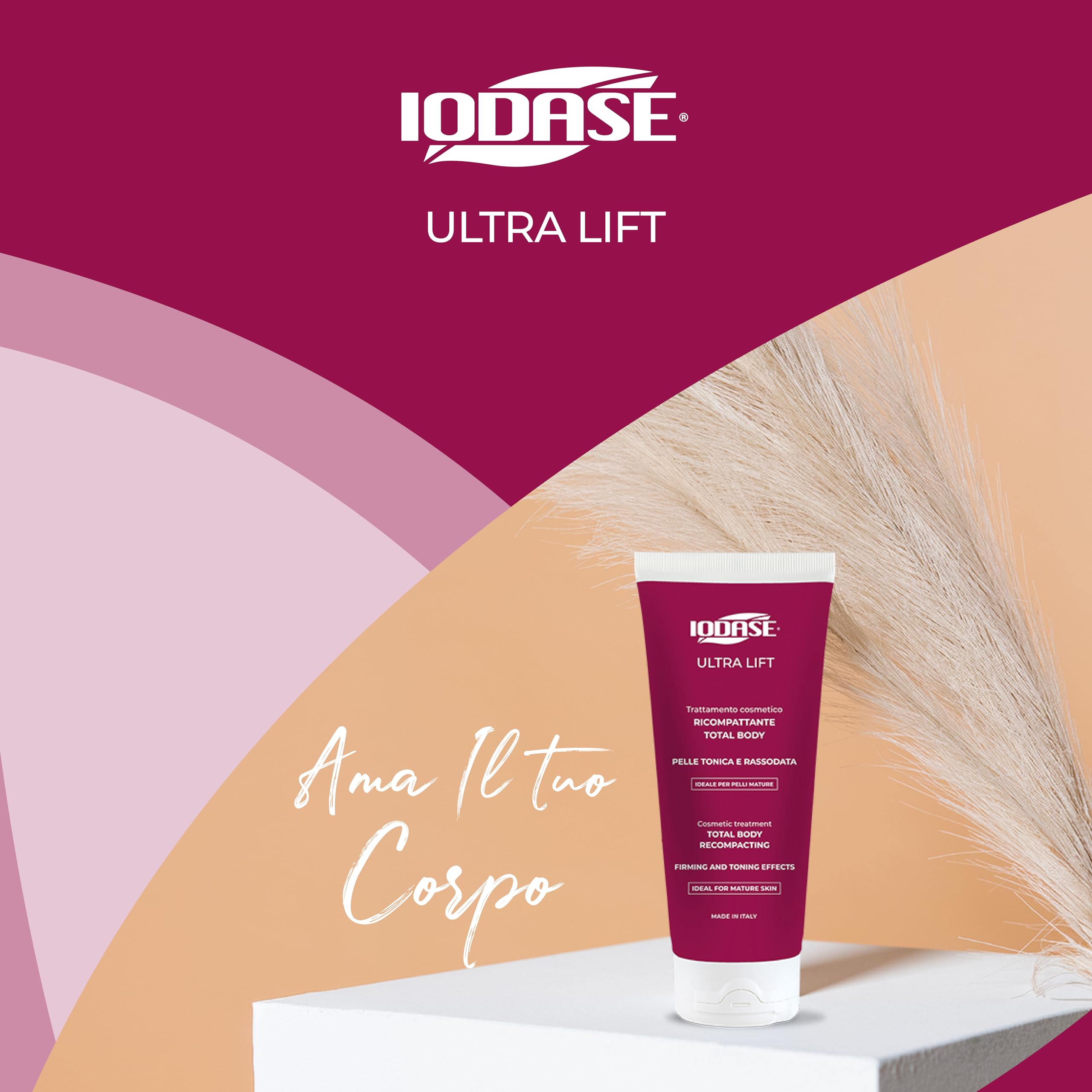 Iodase Crema Corpo Ricompattante 200ml, Pelle Tonica e Compatta, con Collagene e Oli Naturali Attivati, Migliora Elasticità, Densità e Compattezza, Ideale per Pelli Mature e Lassità Cutanea