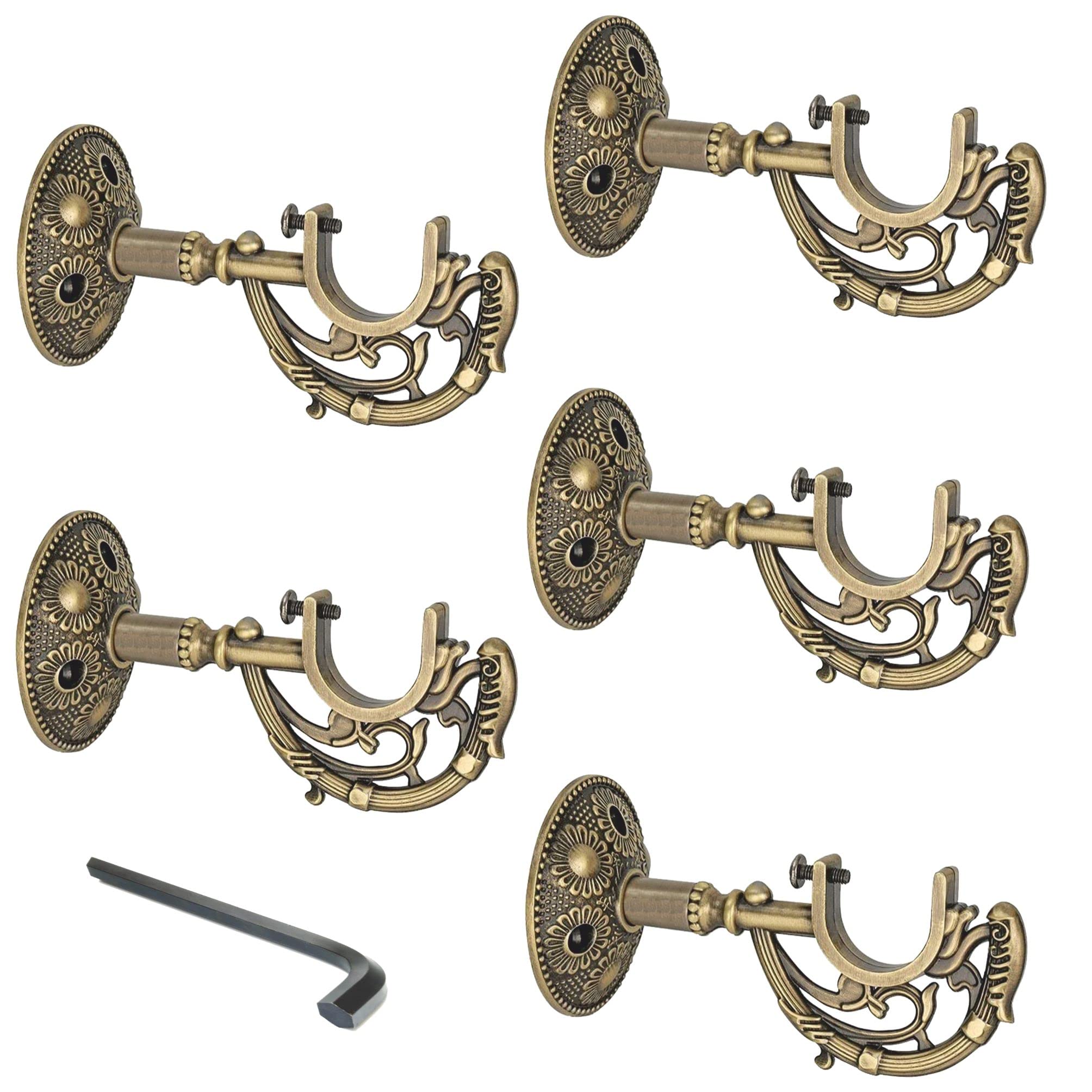 JKC Peacock Curtain Brackets Antique for Window Curtain Brackets/Door Curtain Brackets at Home/Hotel/Restaurant (Support Only, Support - 5 Pcs) (B0B4DY4R45) Amazon Price History, Amazon Price Tracker