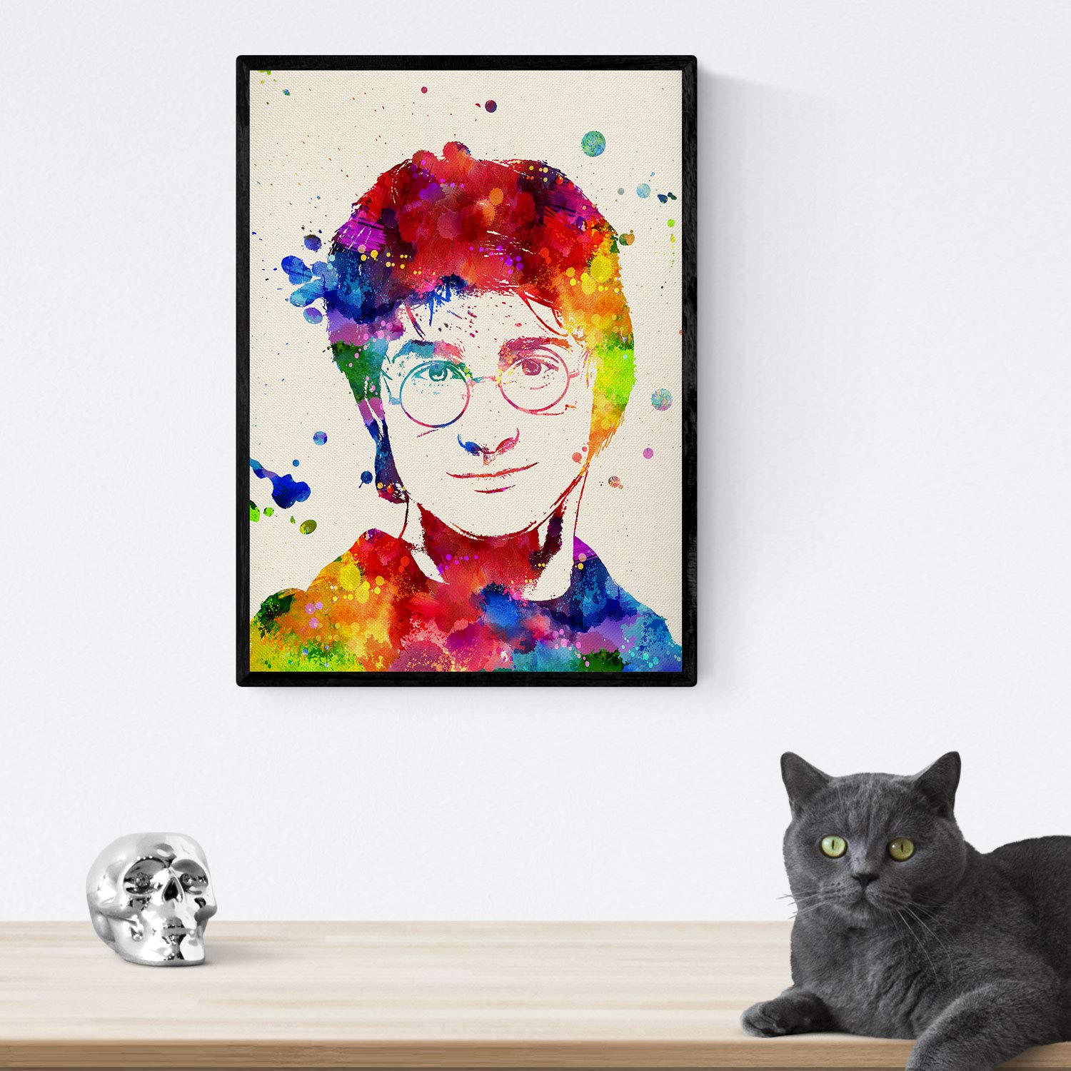 Nacnic Art Print Harry Potter. Poster Watercolor style. Lamina with images of the movie Harry Potter. Paper 250 gr. A4 size