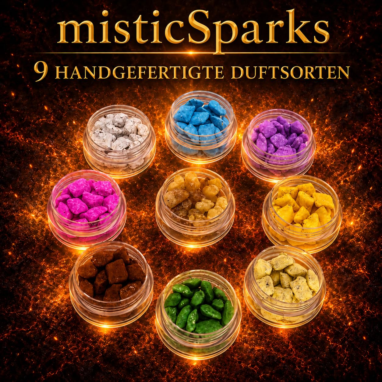 misticSparks Kloster Weihrauch Geschenkset mit Holzbox und Kreuz – 9 handgefertigte Weihrauchsorten für Gebet, Kirche, Meditation und spirituelles Geschenk
