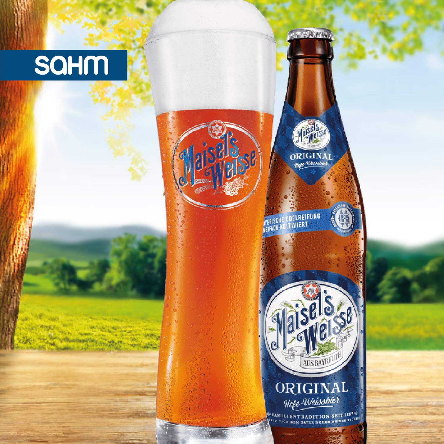 Sahm Maisel´s Weisse Original Weizenbiergläser 0,5 l (6 STK) Set - Hefe Weissbiergläser 0,5 l - Maisel Gläser als tolles Geschenk