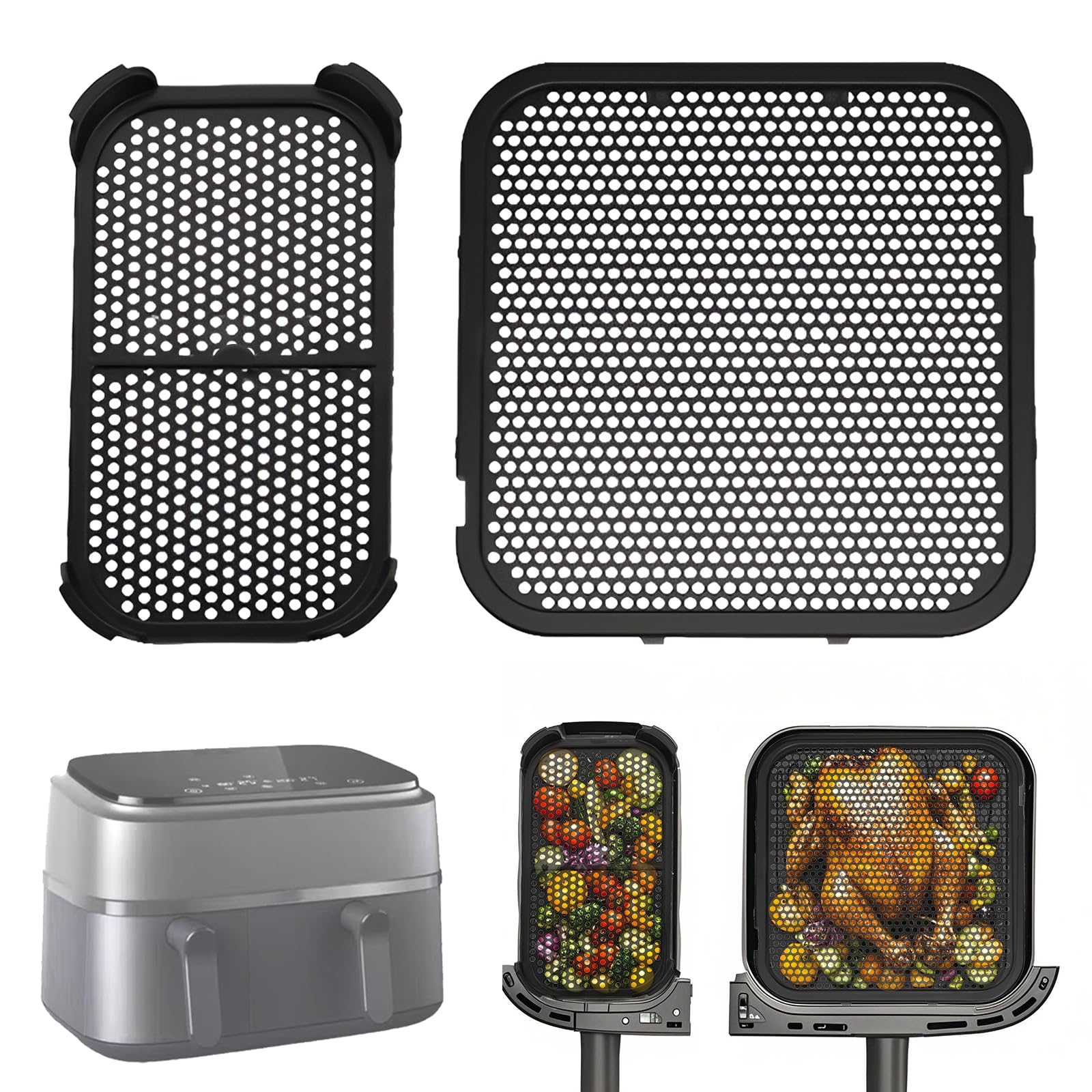 2 sztuki osłon przeciwbryzkowych akcesoria do Philips Airfryer 3000 Dual Basket, silikonowe akcesoria do frytownicy powietrznej do Philips Steam Airfryer 5000 Series Dual Basket, ochrona przed