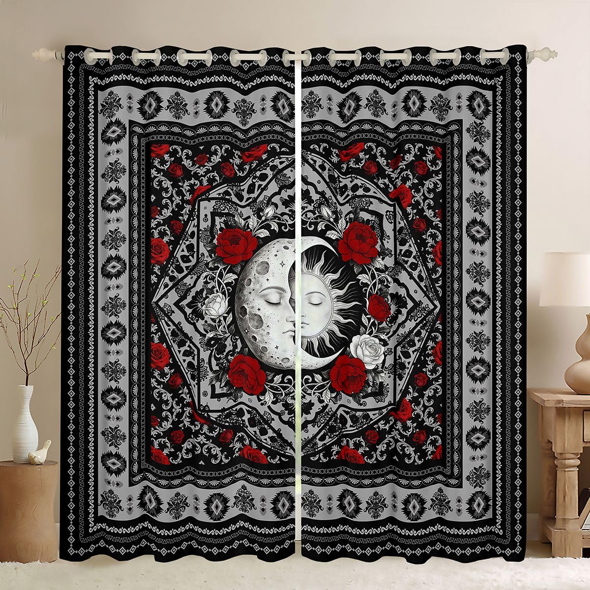 Rideau occultant anti lumiere pour bloquer le jour chambre et salon boho