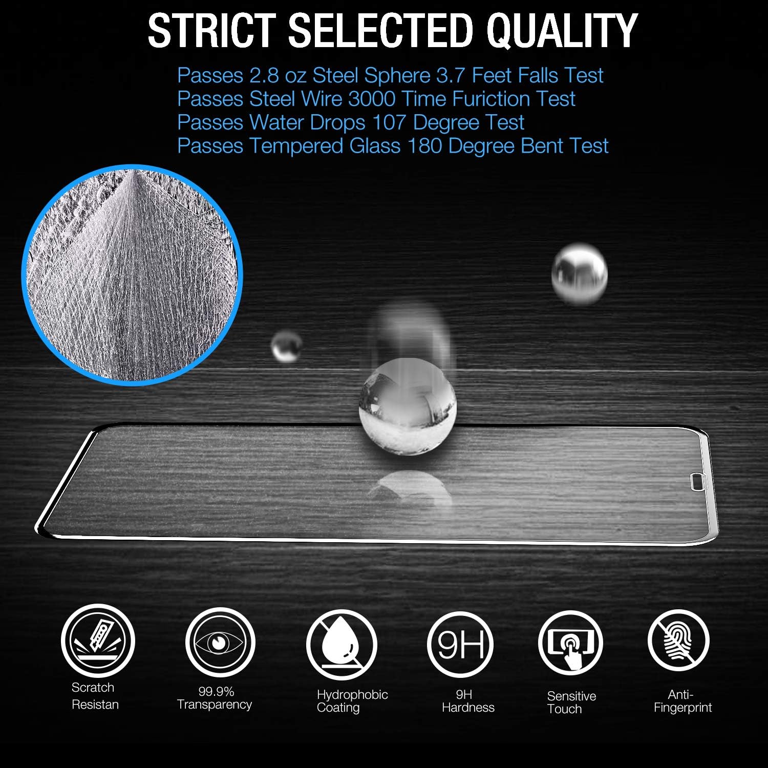 TOZO for iPhone XR / 11 Screen Protector [3-Pack] Premium Tempered Glass [0.26mm] 9H Hardness 2.5D Film Super Easy Apply for iPhone 11 / XR 6.1 Inch