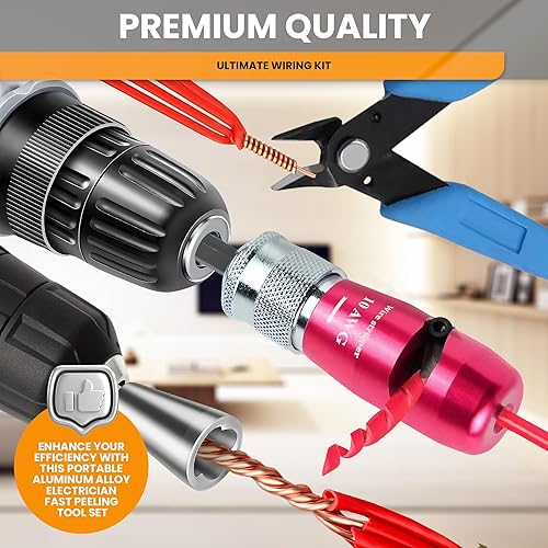 Miniatura 7 de Pelacables para taladro - Peladores eléctricos - Herramienta de torsión de alambre para taladro - Tornador de tuerca de alambre eléctrico - Tornador