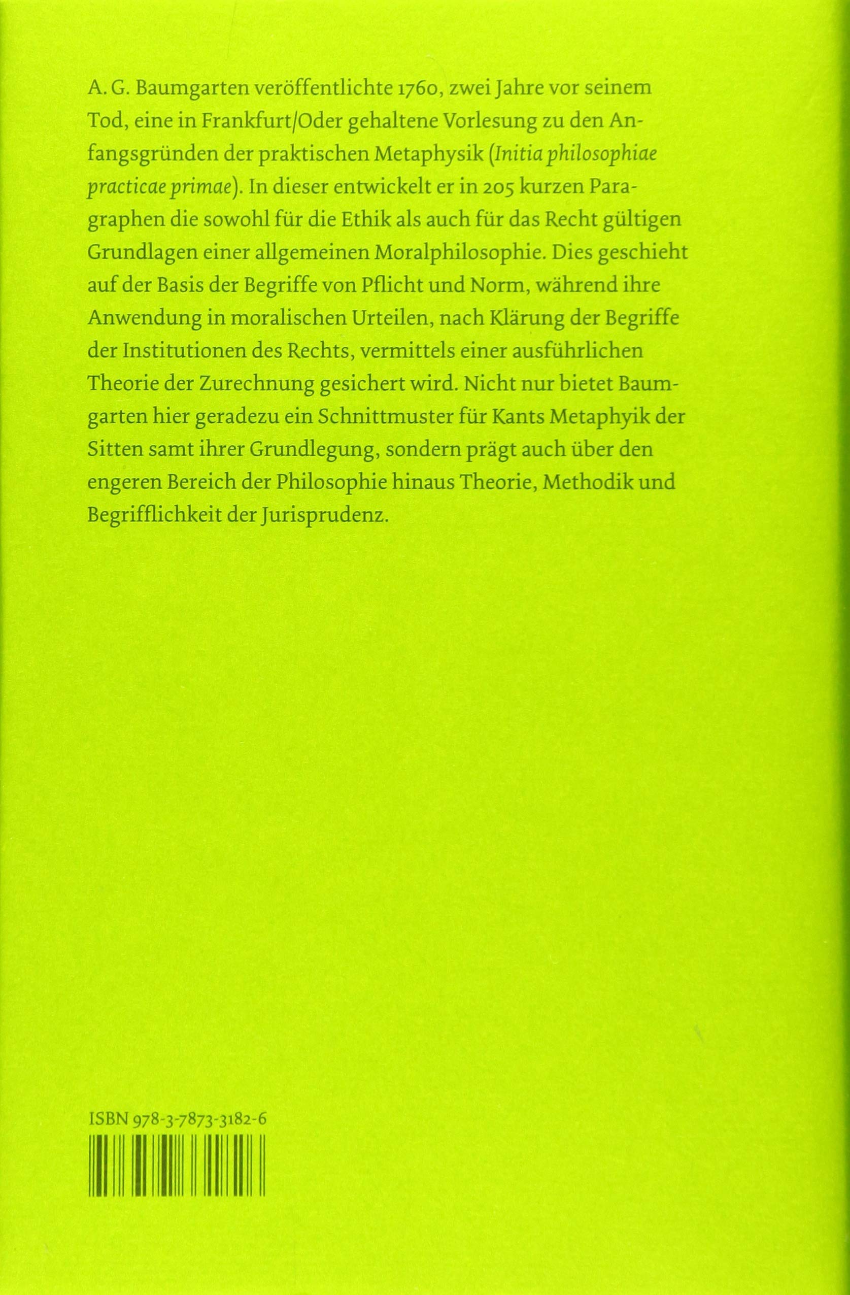 Anfangsgründe der praktischen Metaphysik: Vorlesung. Zweisprachige Ausgabe (Philosophische Bibliothek)