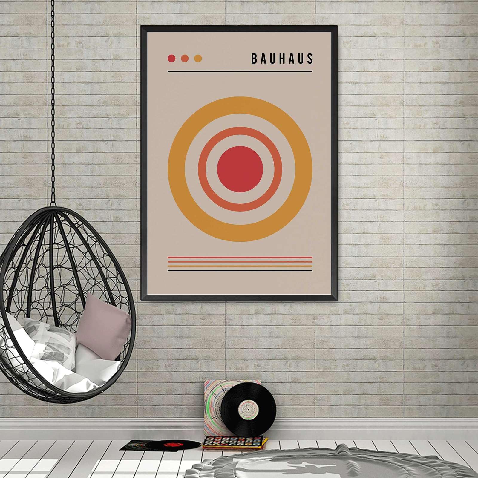 Amazon.com: SFXLUCART Canvas Art Poster bauhaus orange color code