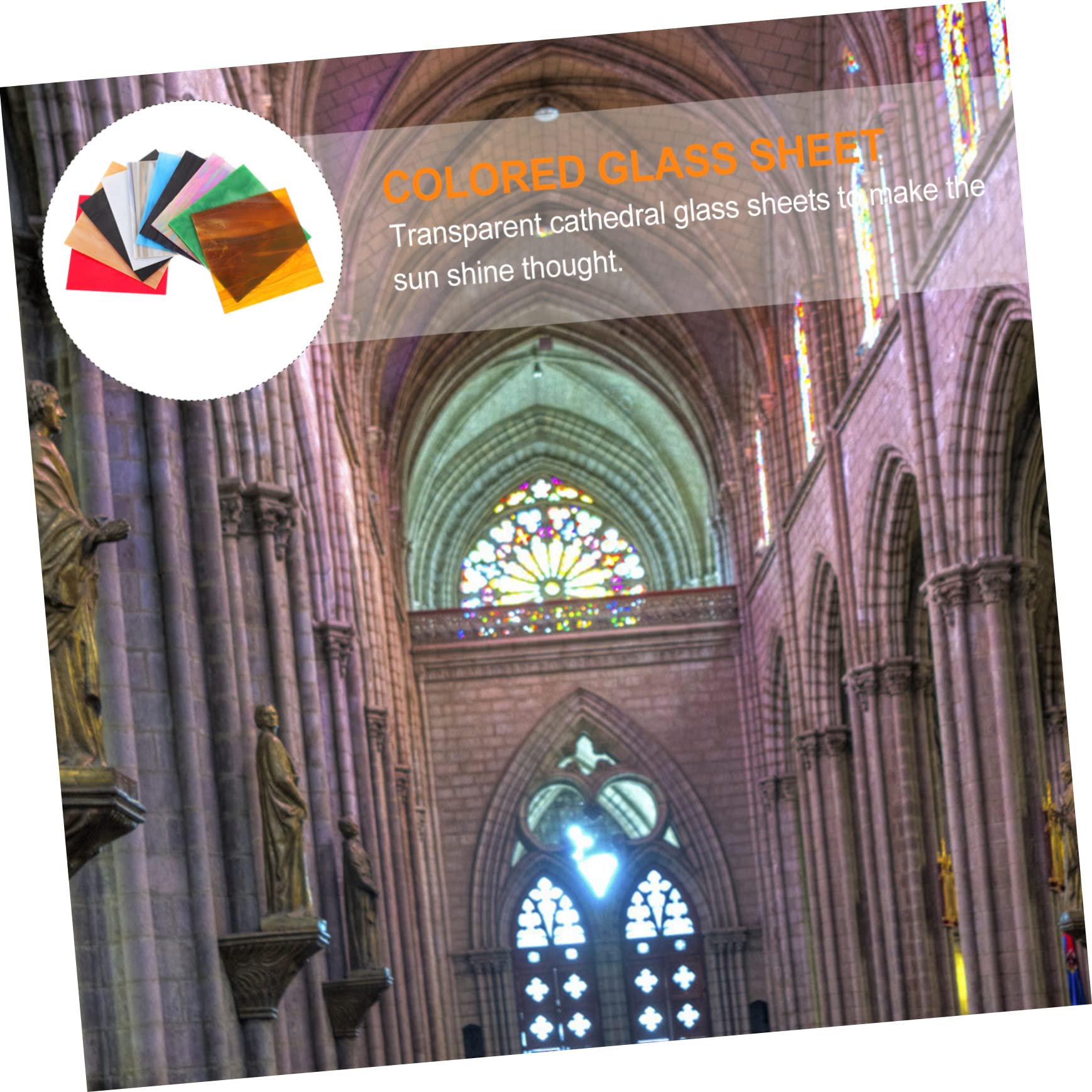 SHINEOFI 10 Uds Hojas Hoja De Mica De Vidrio Coloreado Catedral De Vidrio De Mosaico Manchado De Mosaico De Manchado De Artesanías De Hojas De Mezcla Cristalería