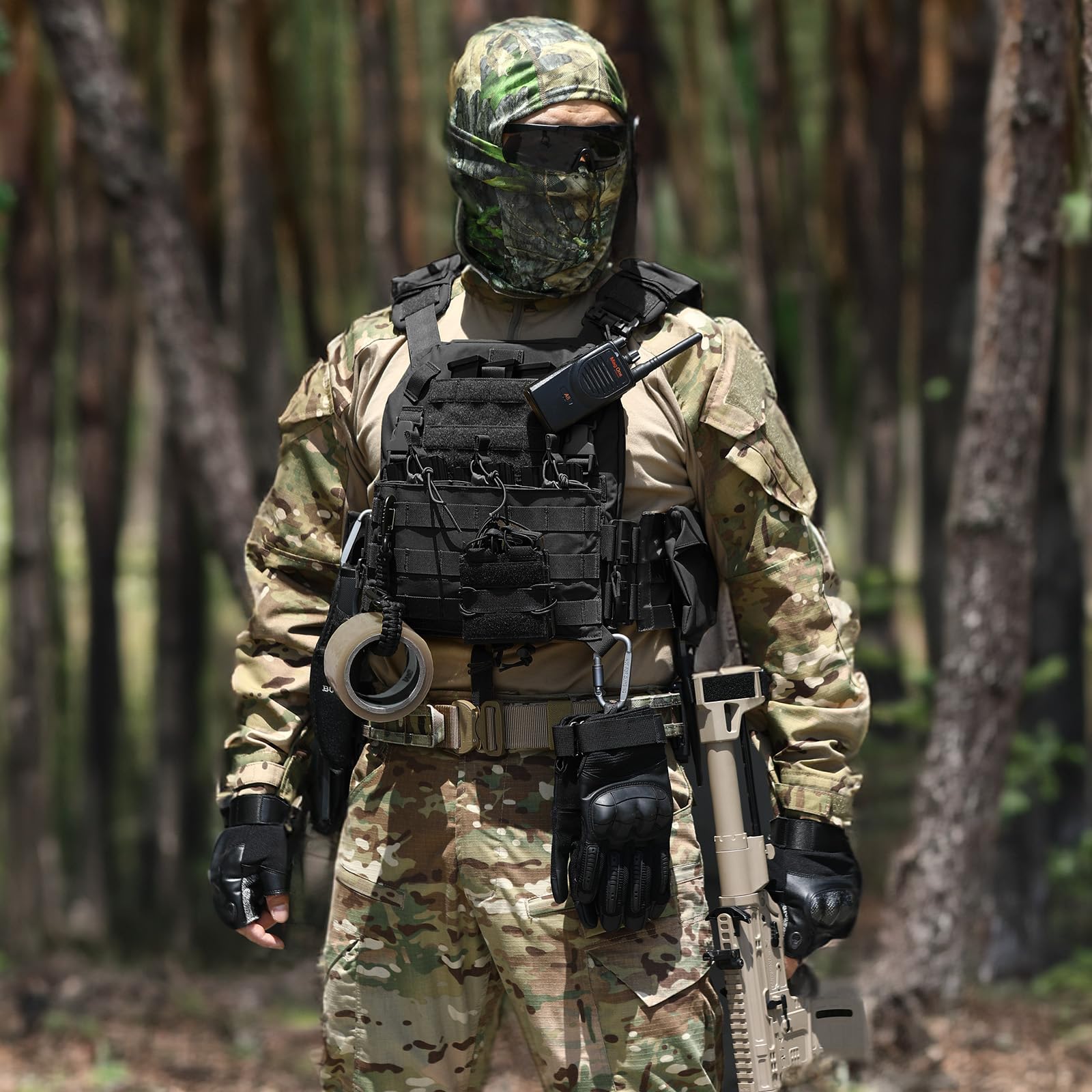 VOTAGOO Taktische Weste Airsoft Militär Weste, Atmungsaktive Paintball Weste, Plate Carrier Paintball Brustschützer