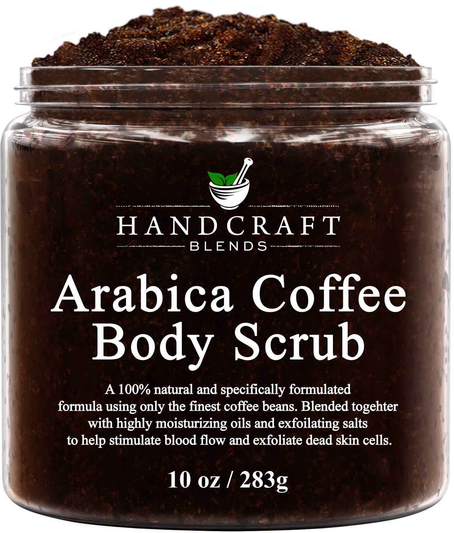 Handcraft Arabica Coffee Body Scrub for Skin Care and Face Care 10 oz – Exfoliating Body Scrub, Face Scrub and Foot Scrub for Men and Women – Moisturizing Salt Scrub for Age Spots and Smoother Skin