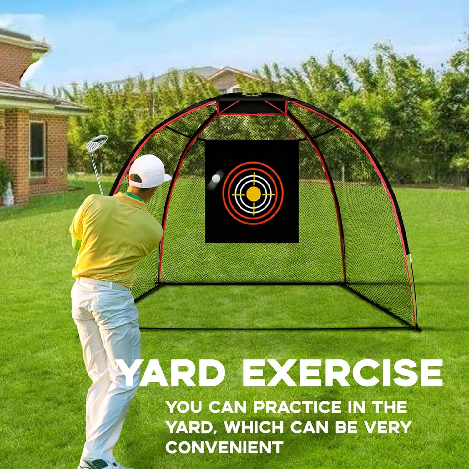 Golf Net Golf Hitting Nets with Target, Foldable Training Aids Practice Nets, Golf Approach Practice Net Golf Hitting Cage Grassland Practice Tent, Backyard Driving