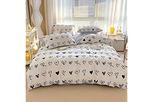BlueBlue Hearts Kids Duvet Cover Set Queen 100% Cotton Bedding for Boys...
