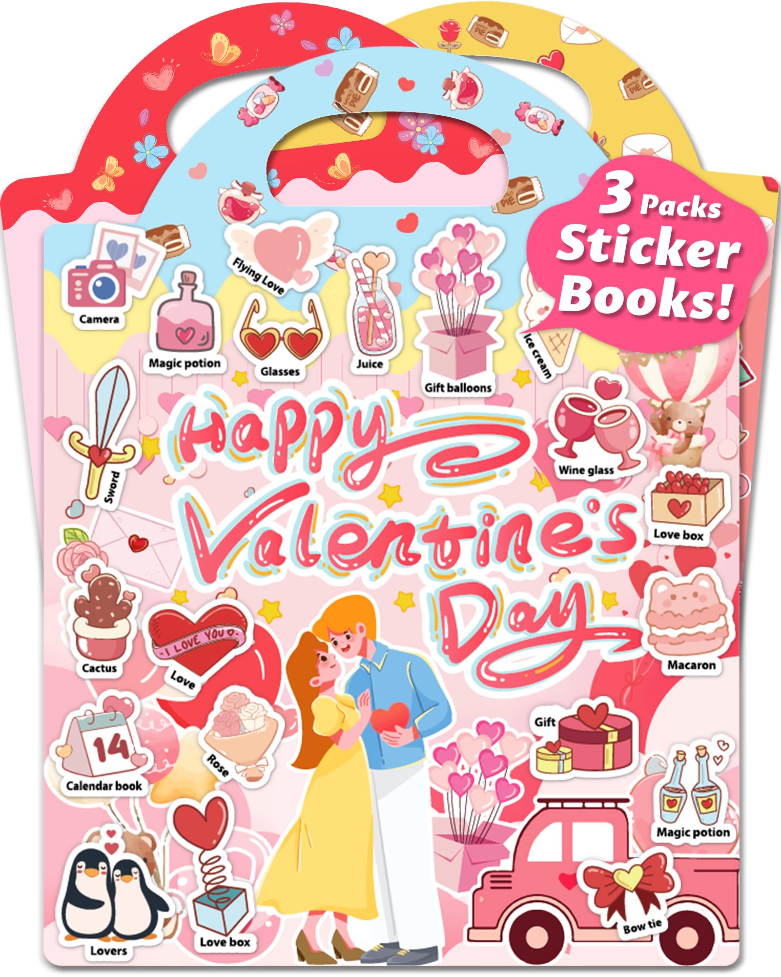 Photo 1 of **only 1 ** Walenced Reusable Sticker Book for Toddlers, Stickers for Kids, Toddler Sticker Book, Toddler Craft Activities, Toddler Travel Toys Ages 3 and Up Boy Girl Birthday Gifts - Valentines