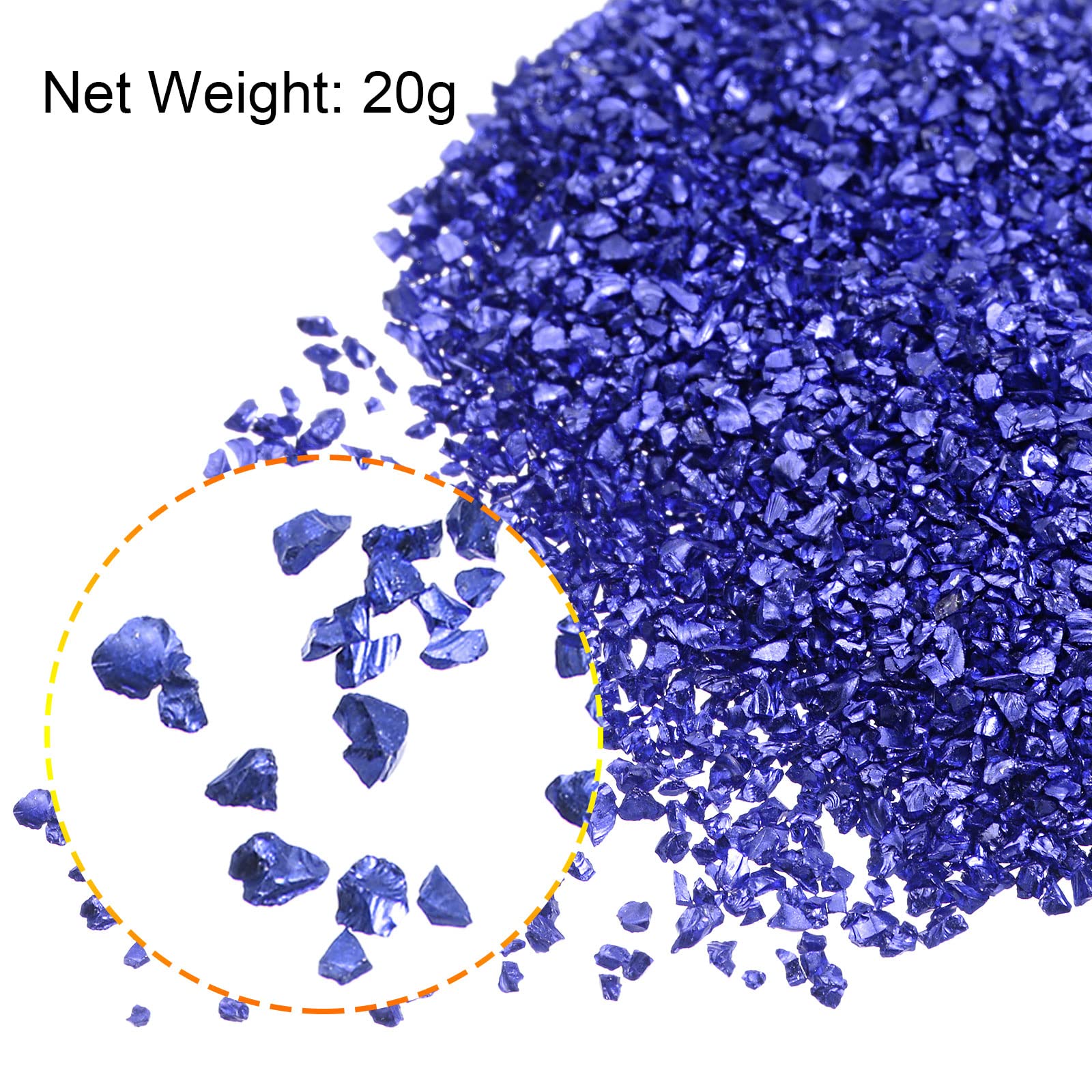 sourcing map Paillettes Verre Métallique Pilé Concassé 100g 2mm-4mm