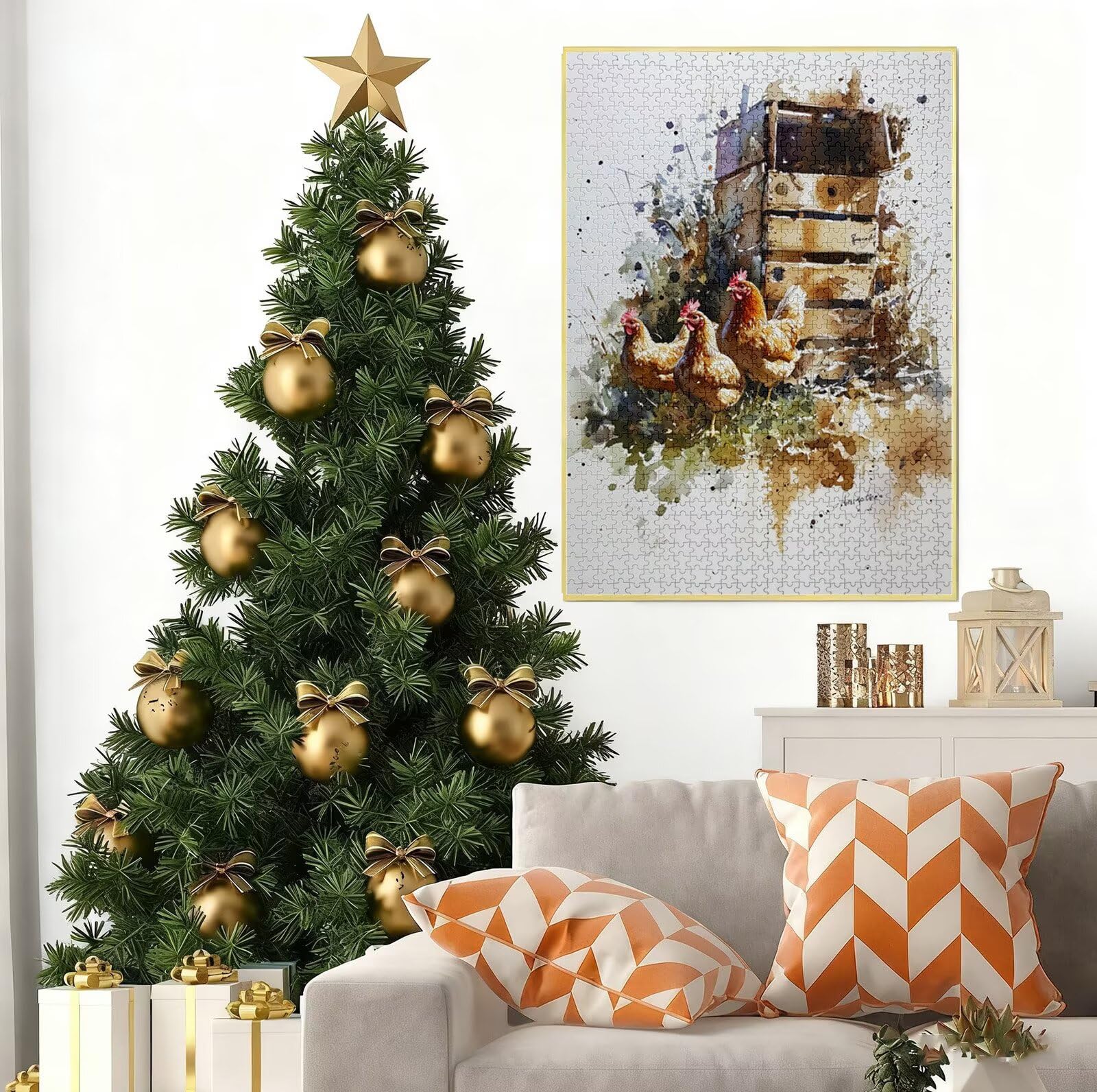 Puzzle 6000 Pezzi per Adulti e Ragazzi, 3 4 5 Anni Puzzle Cabina 6 7 8 Anni Giochi Educativi Sostenibili Con Motivi Per Adulti Da Gioco in Legno Di Alta Qualità Jigsaw Gallo per Gioco Familiare B-8595