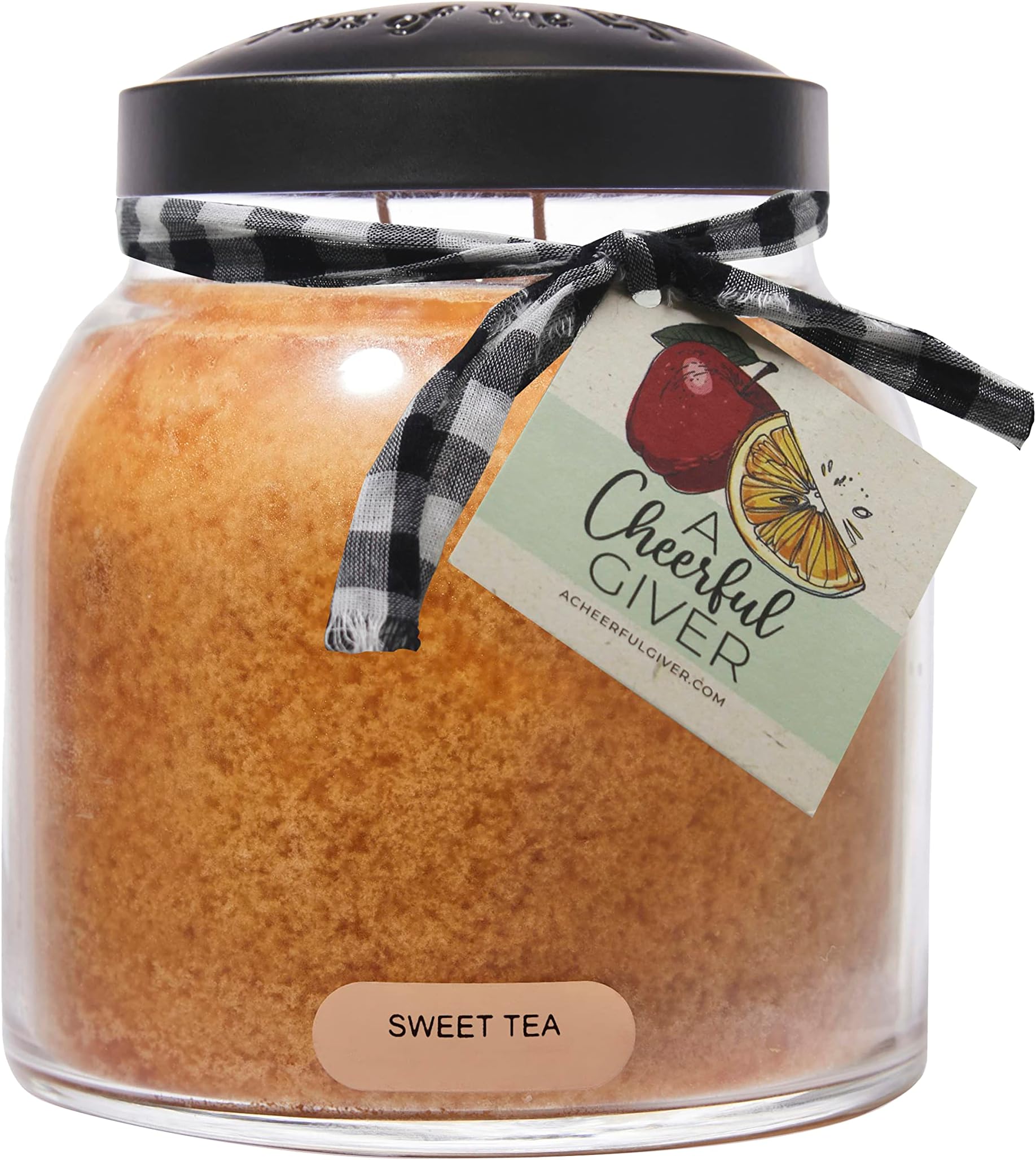 A Cheerful GiverSweet Tea Papa Scented Glass Jar Candle (34oz) with Lid & True to Life Fragrance Made in USA