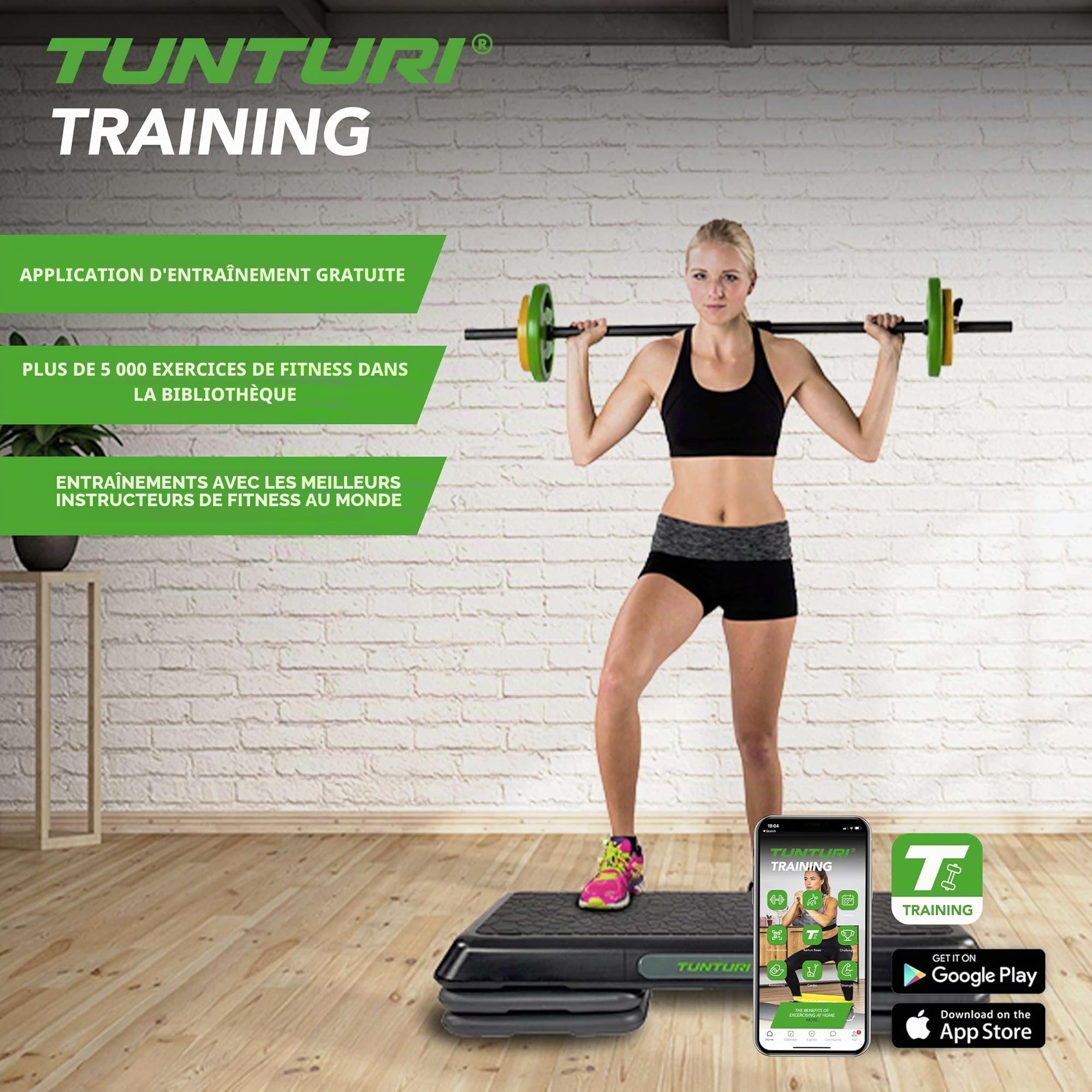 Tunturi set aerobic pump complet - 20 kg - barre 131 cm - Entraînement à la maison - gymnasium, fitness
