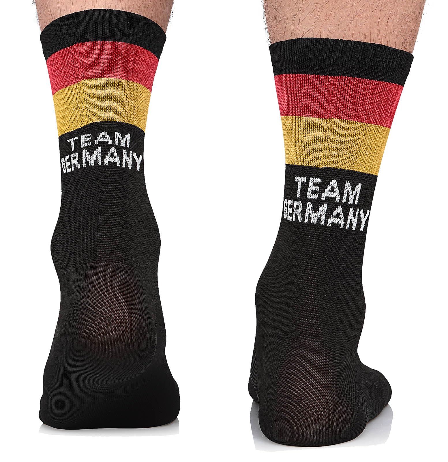 TODO Men's and Women's Cycling Socks Breathable Road Bike Socks Men's Cycling Socks with Motif Also Running Socks, With black - Team Germany, 39-42