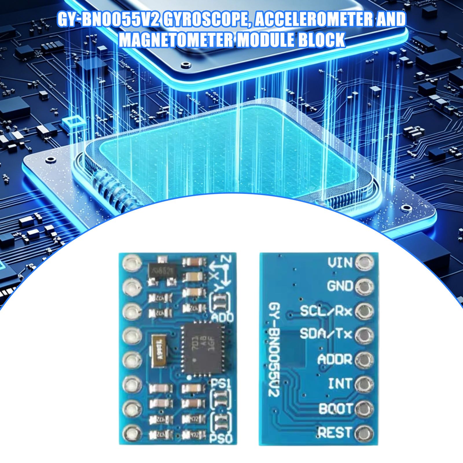 Módulo de sensores de giroscopios de acelerómetro IMUs 9DOF integrado con chip BNO055V2 para posicionamiento preciso PCB Gyrocompass integrado