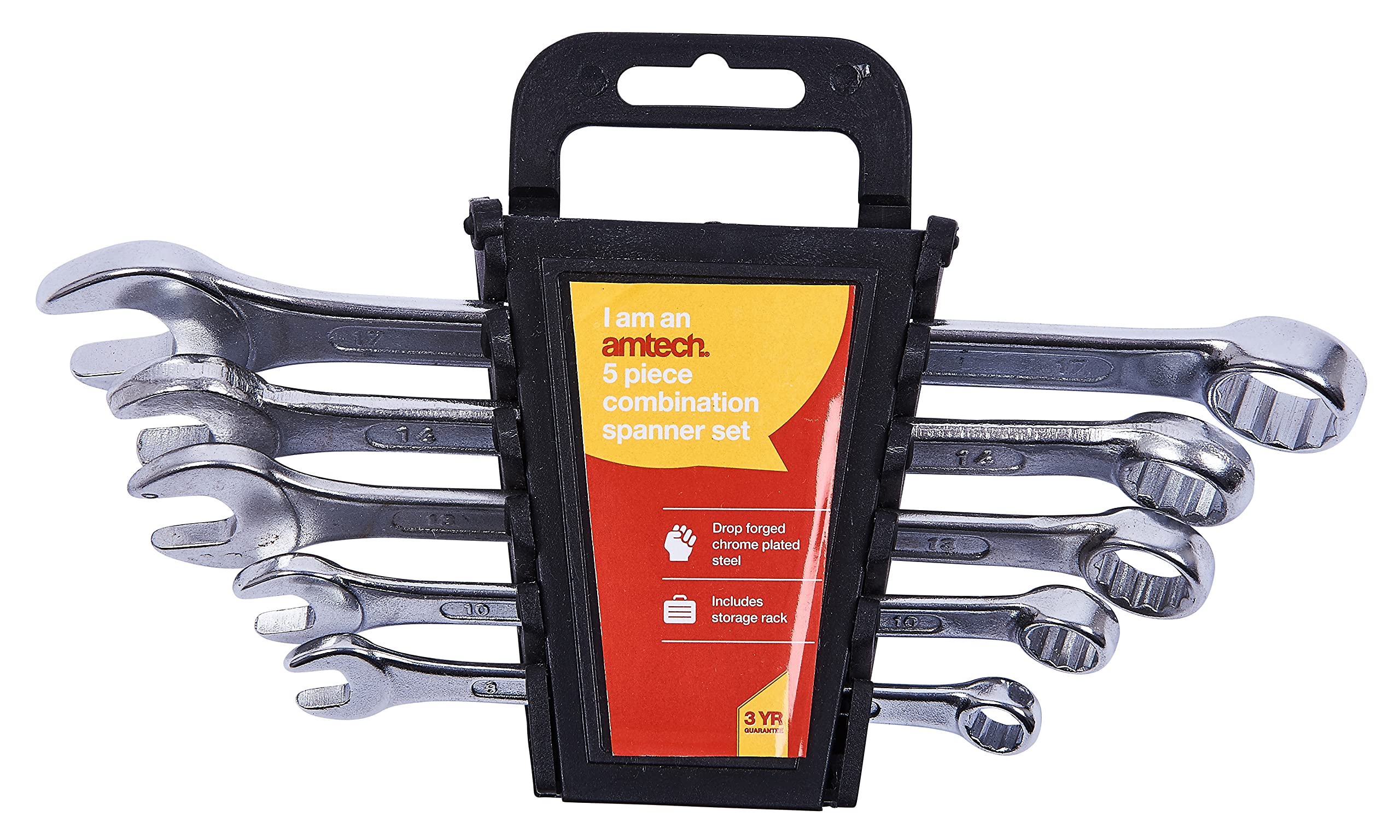 5pc Combination Spanner Set - Amtech K0100 New Metric -  spanner combination set 5pc amtech k0100 new metric