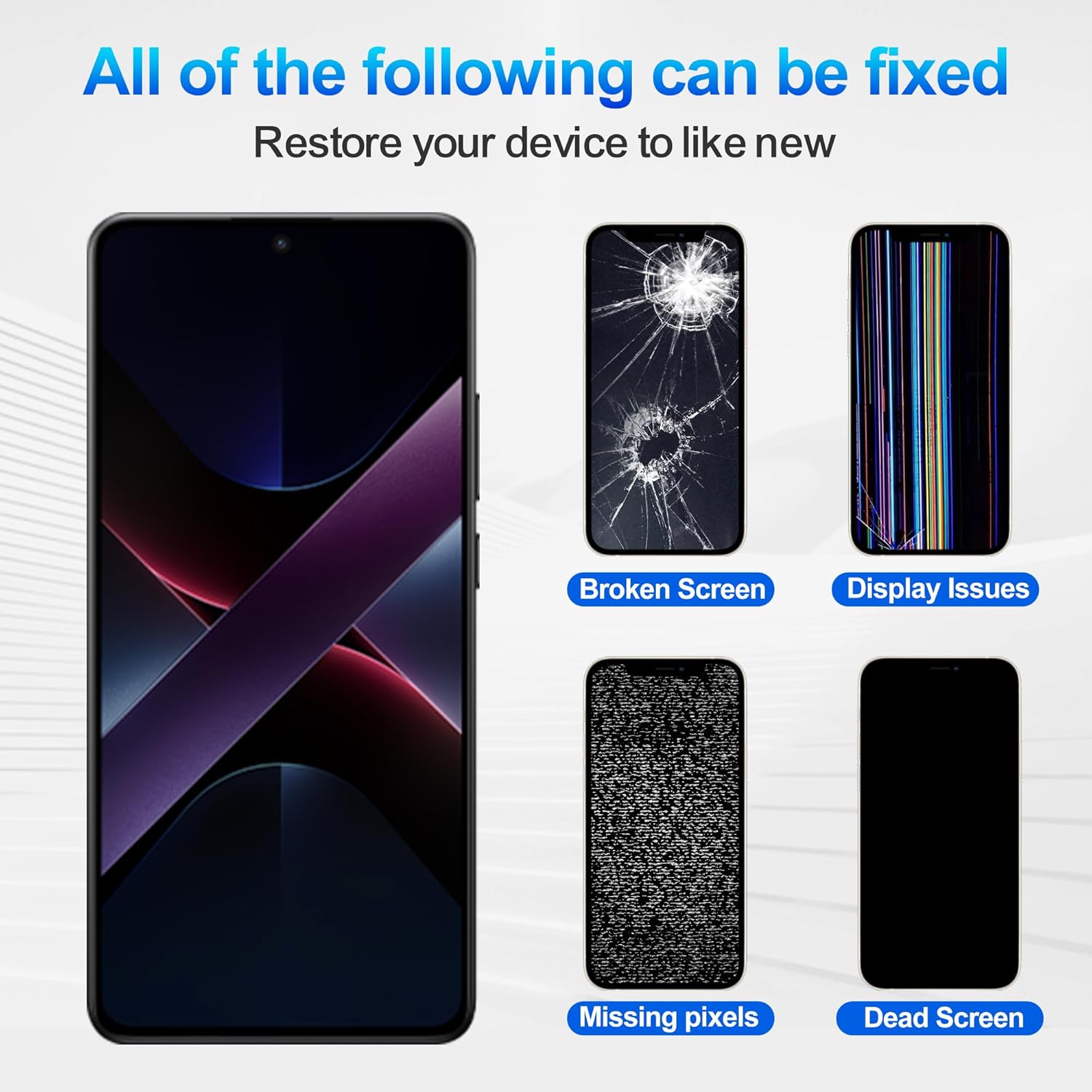 AMOLED Screen Compatible with Xiaomi Poco X7 Pro 5G 2412DPC0AG 6.67" LCD Display Touchscreen Digitizer Assembly with Repair Tools Kit,Support Fingerprint