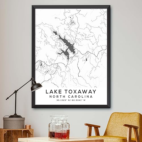 Mapa de Lake Toxaway, Carolina del Norte, Light 2 (24x36)