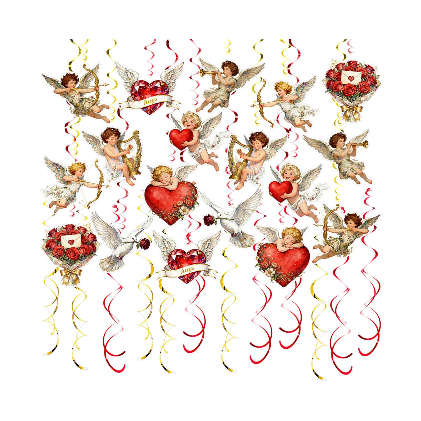 Hsioluted Helical Party Hanging Ornament Recycled Paper for Easy Setups Creates Beautiful Visual Decors Visual Decors